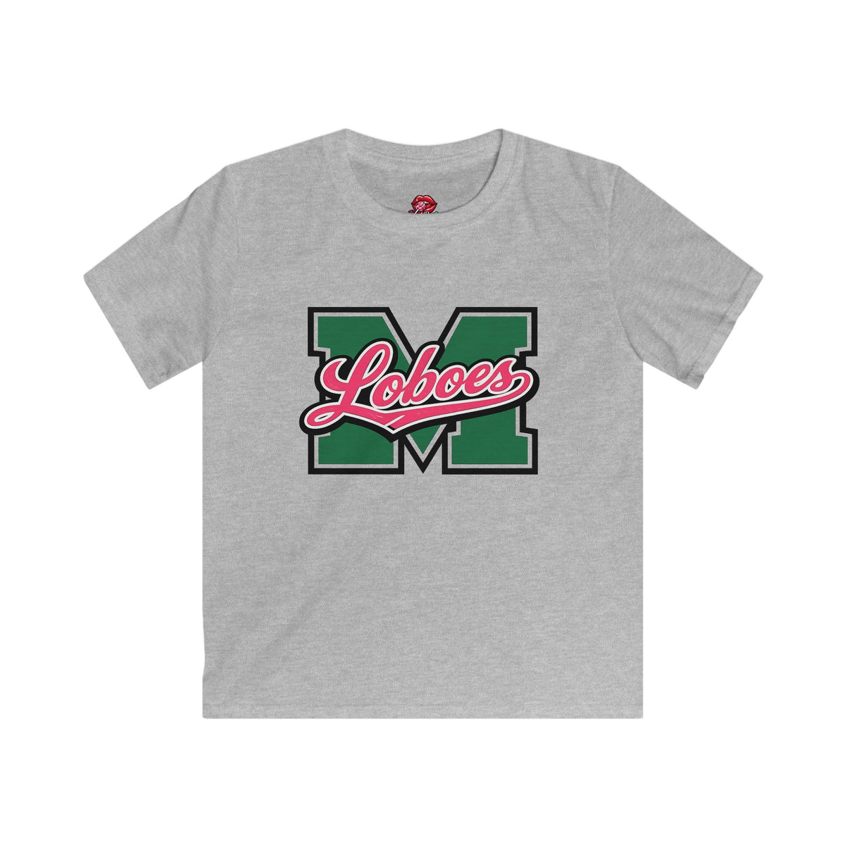 Green Block 'M' with Pink Loboes Kids Tee