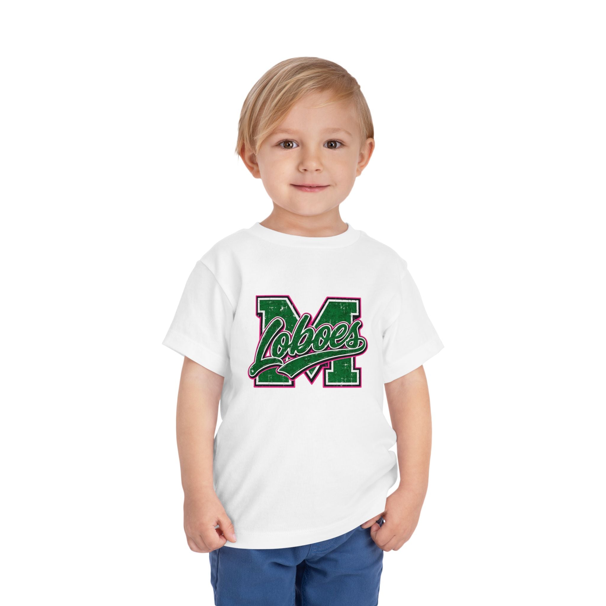 Loboes M Green Script Toddler Tee