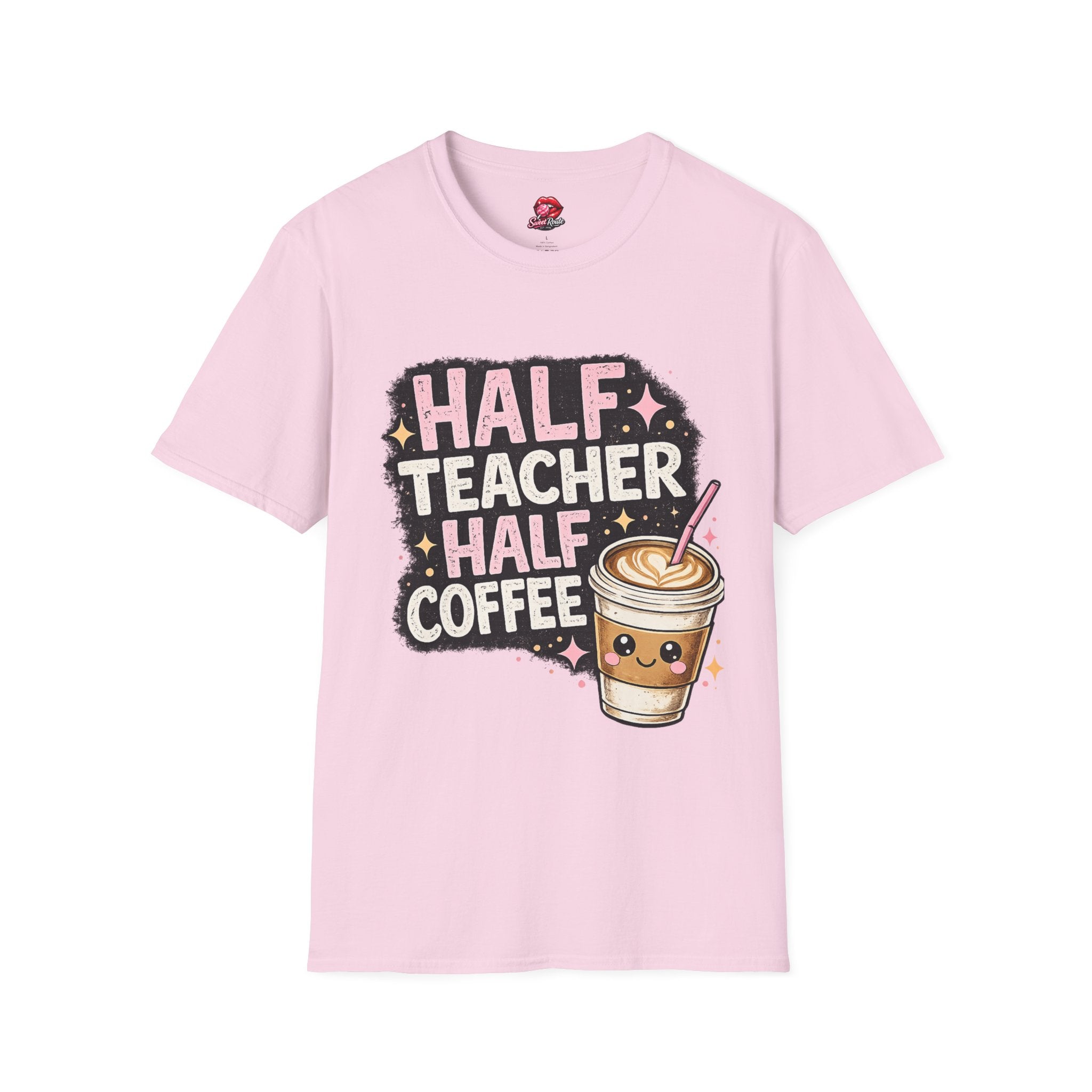 Half Teacher Half Coffee T-Shirt | Funny Teacher Coffee Shirt | Cute Caffeine Lover Tee | Teacher Appreciation Gift