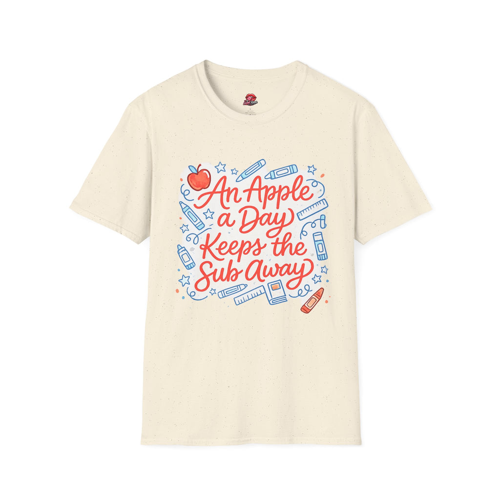 An Apple a Day Keeps the Subs Away Teacher T-Shirt | Funny Substitute Teacher Tee | Back to School Gift | Cute Classroom Graphic Shirt