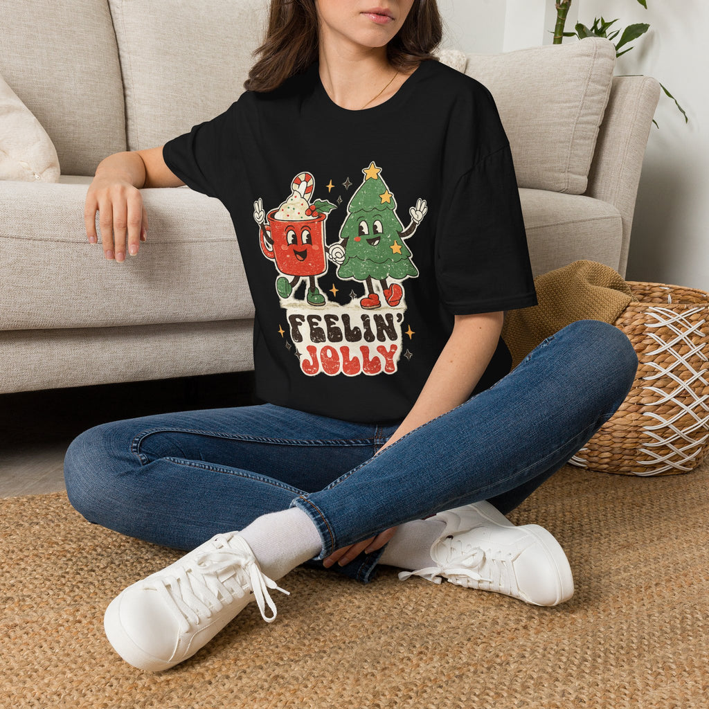 Feelin' Jolly mug and Christmas tree T-Shirt