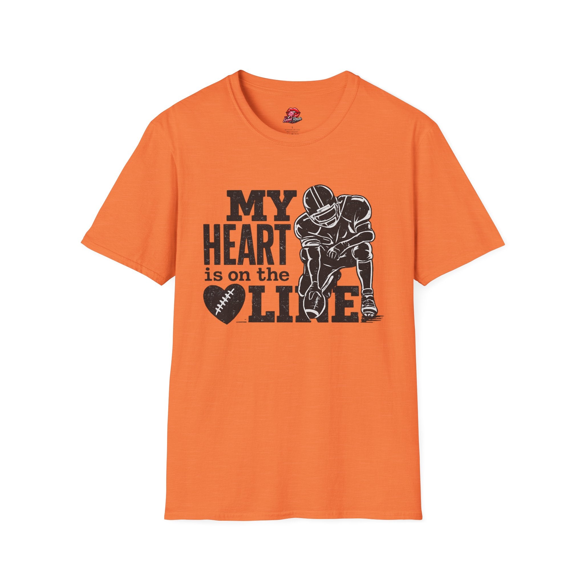 My Heart Is on the Line Football  Tee