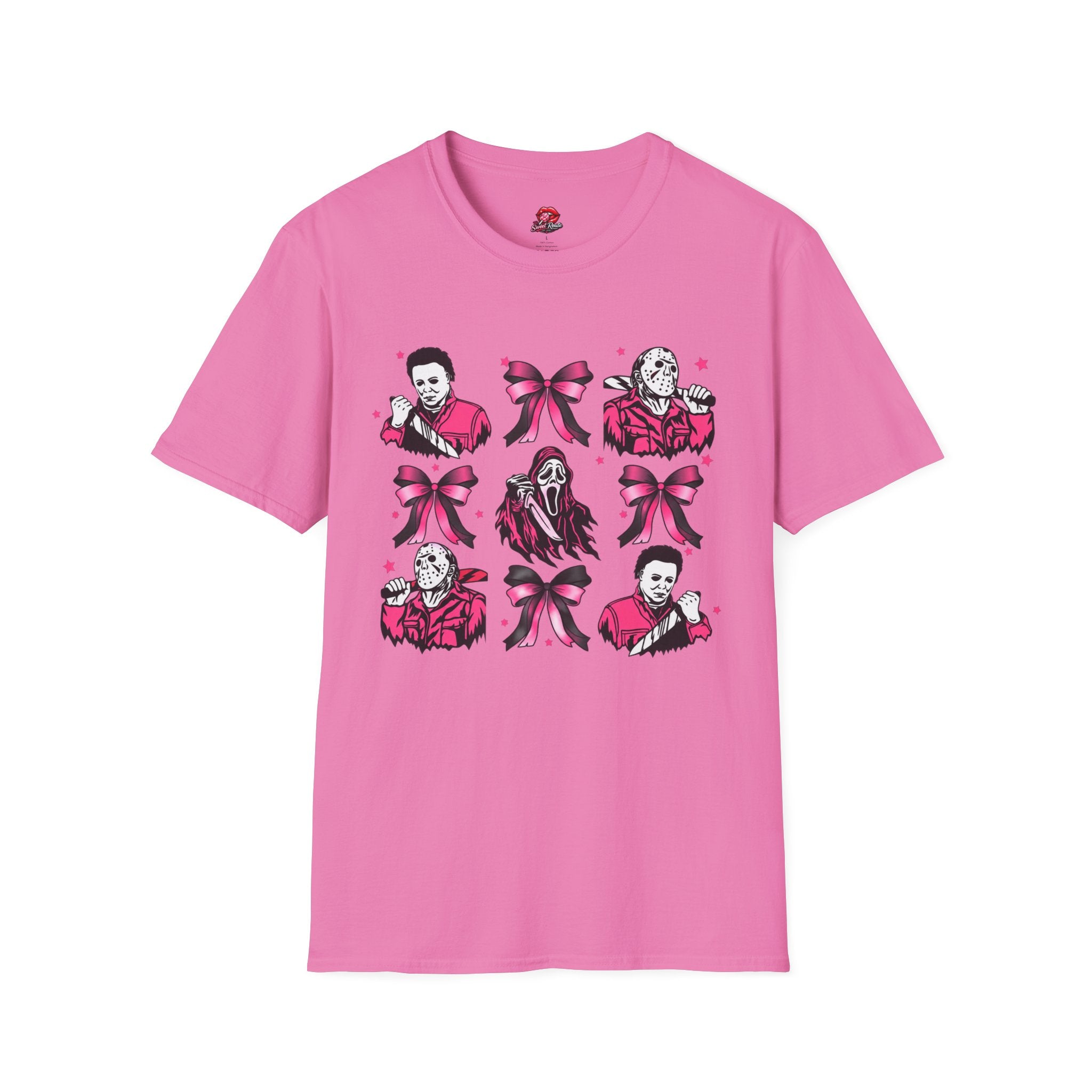 Horror Villains & Pink Bows Tee