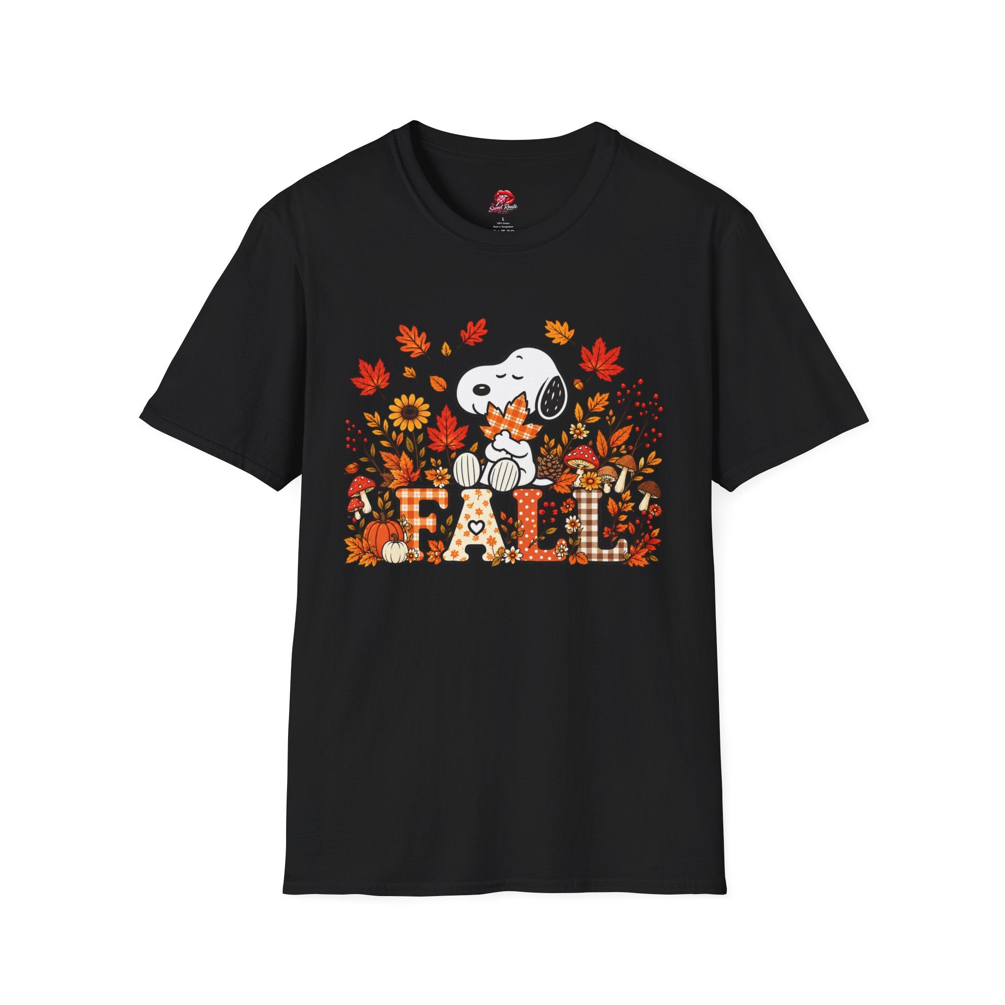 Cute Autumn Leaves & Pumpkins Snoopy Tee
