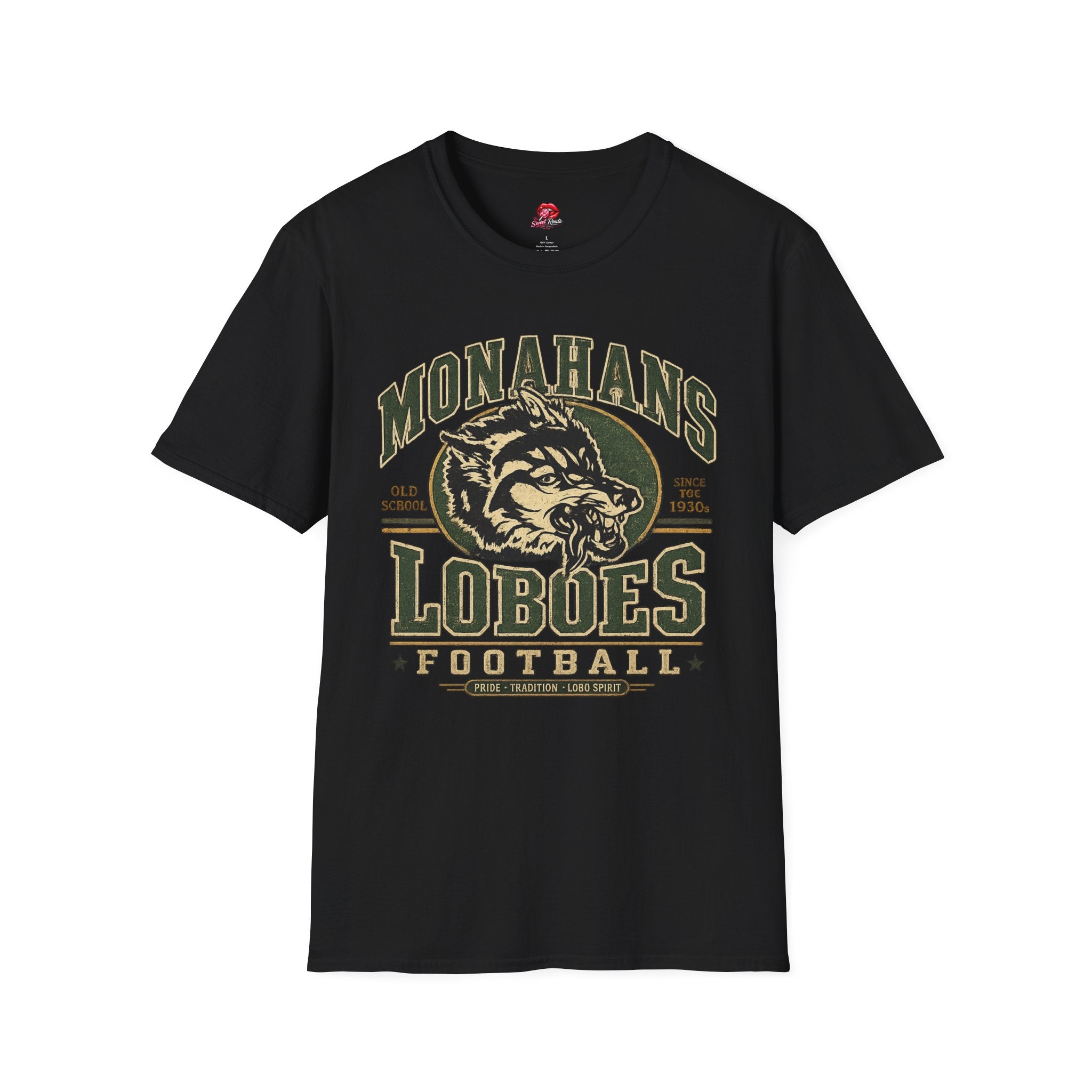 Monahans Loboes Vintage Mascot Football T-Shirt
