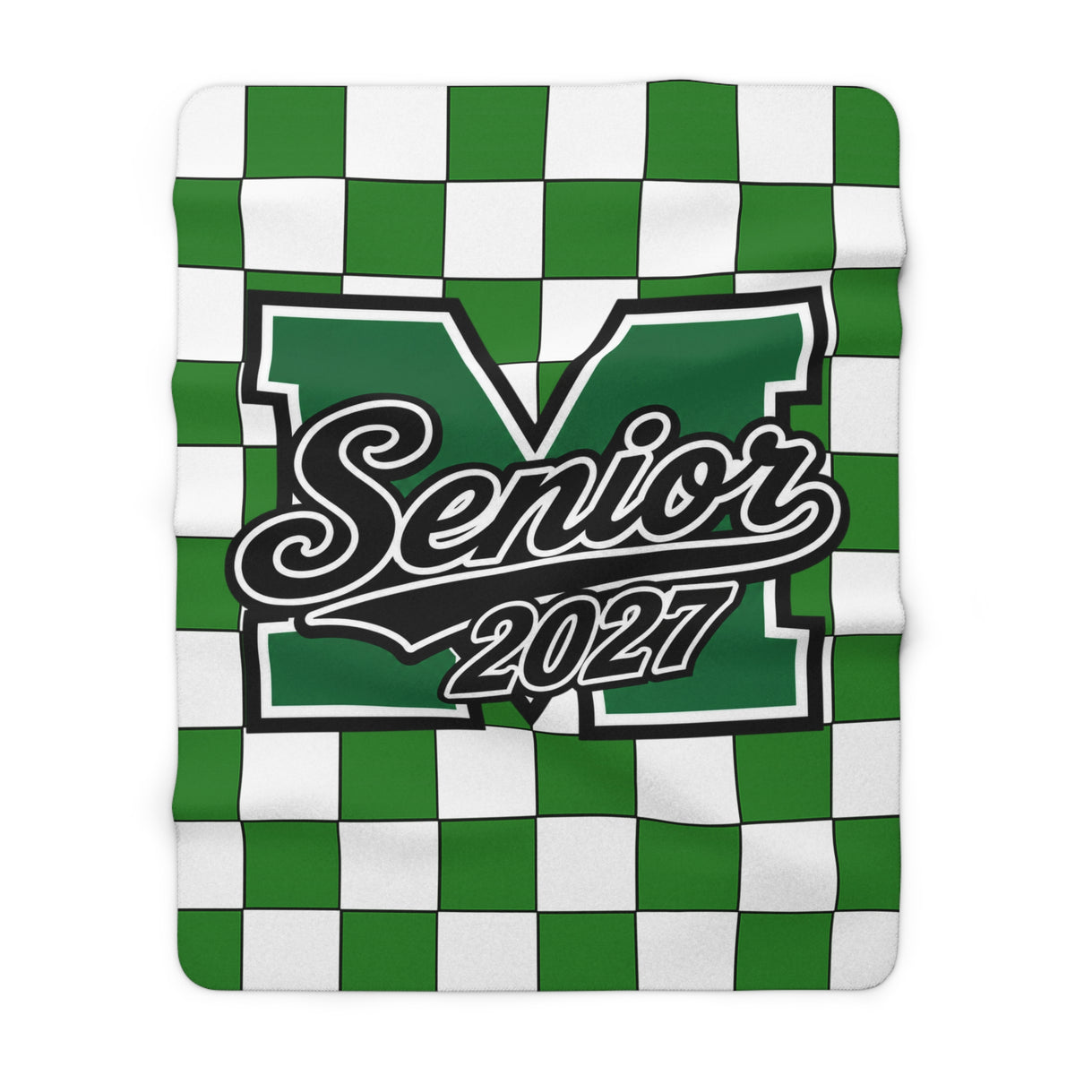 Green Checkerboard Senior Stadium Blanket