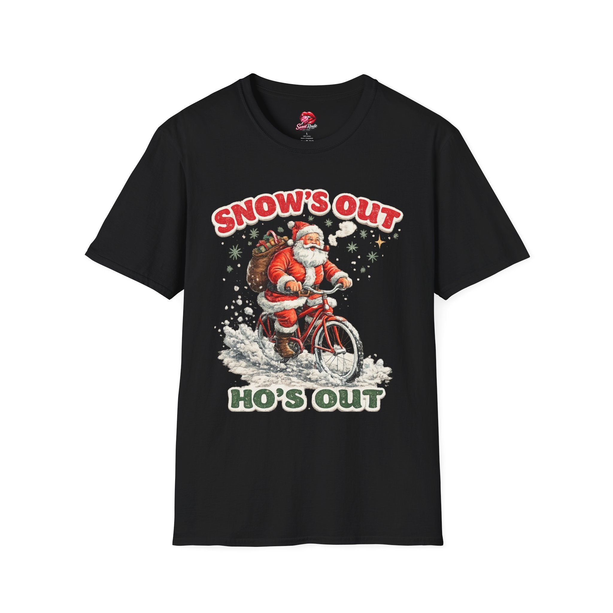 Snow's Out Santa Christmas Holiday Graphic Tee