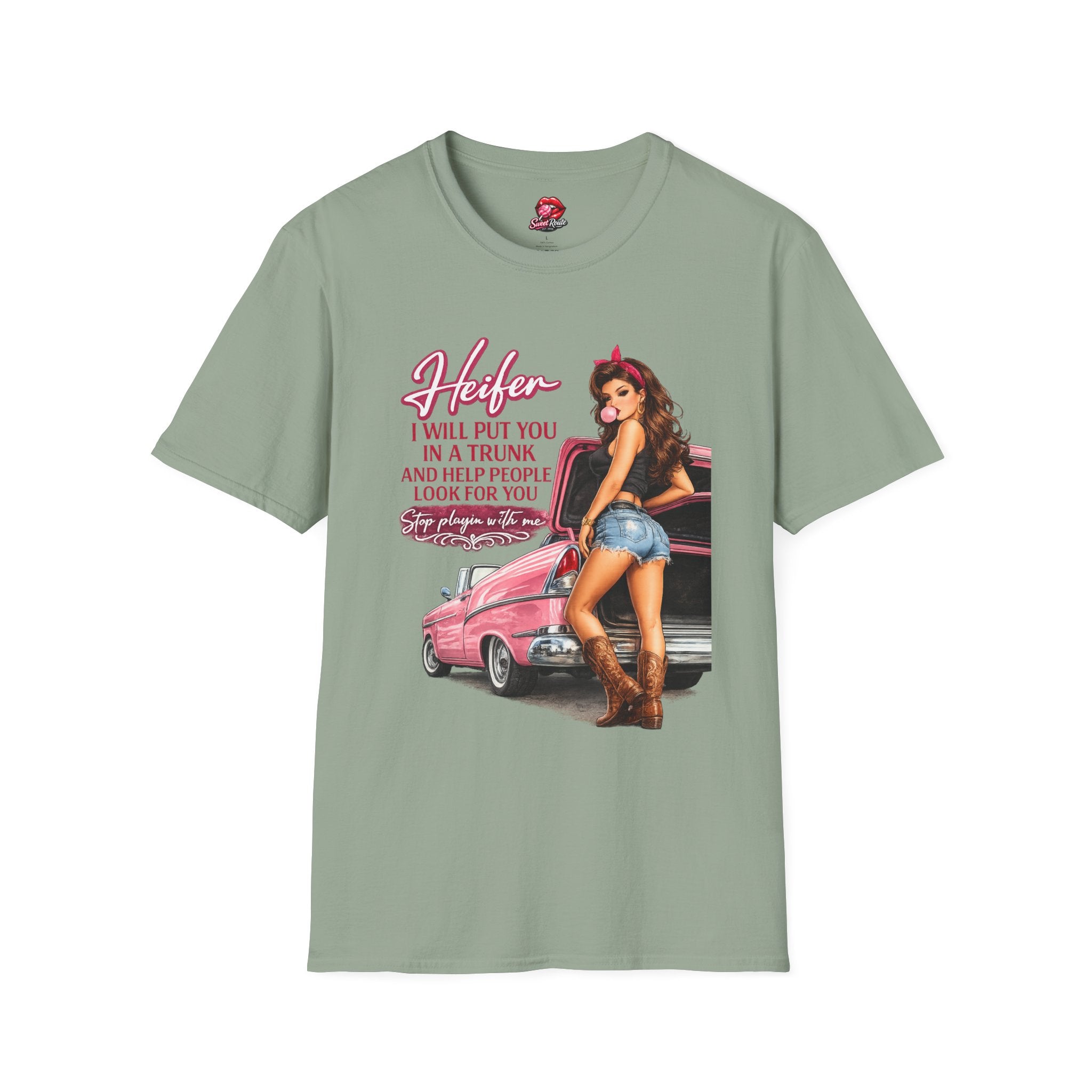 Heifer Pinup Girl Illustration T-Shirt