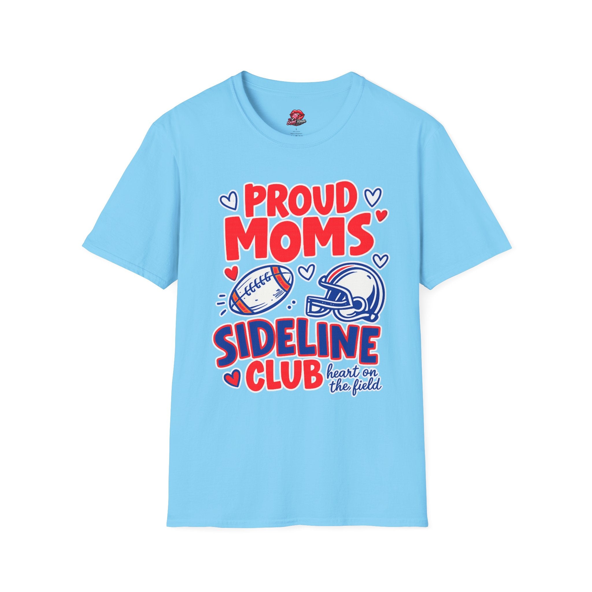 Proud Moms Sideline Club T-Shirt | Football Mom Game Day Tee | Cute Sports Mom Shirt