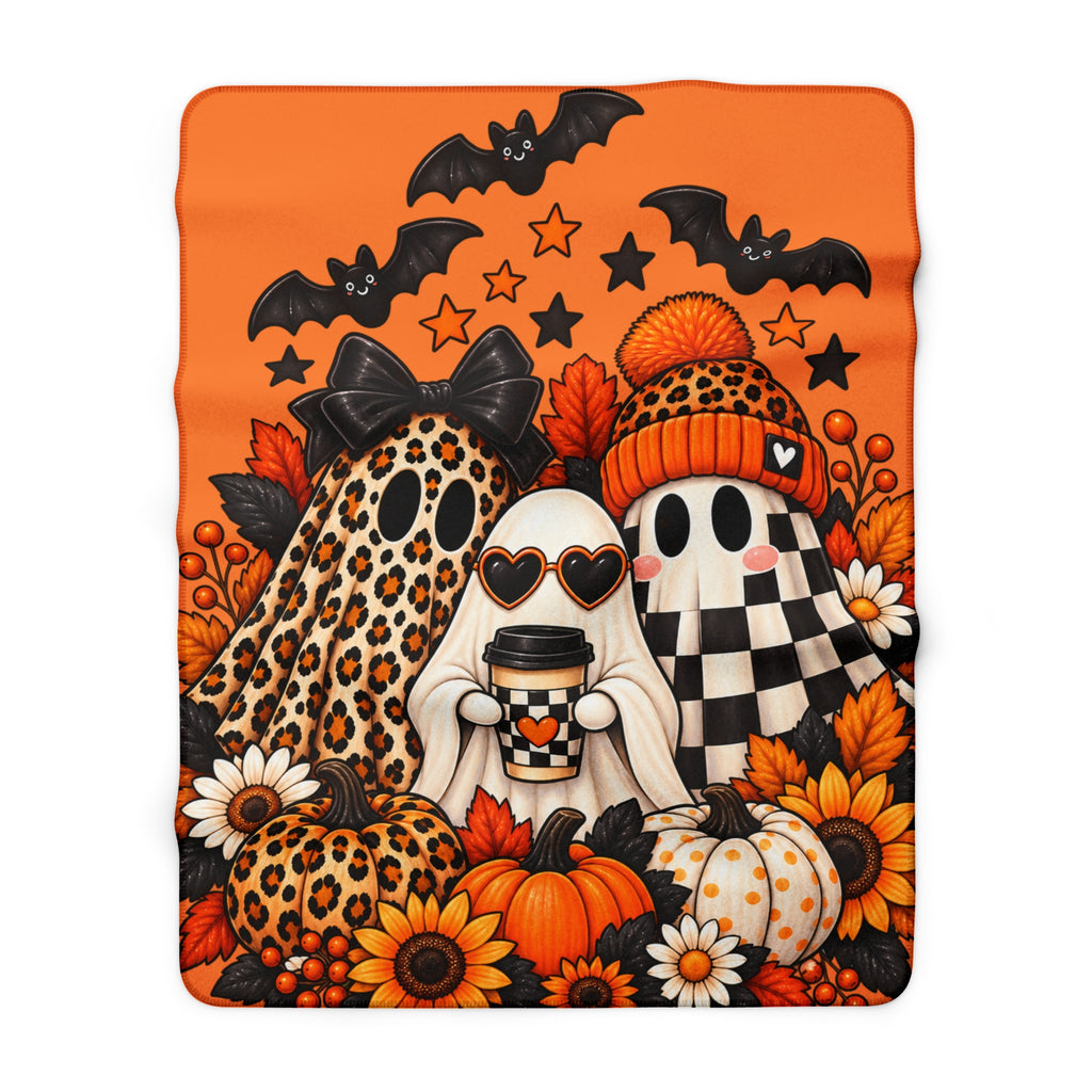 Halloween Ghosts Sherpa Blanket