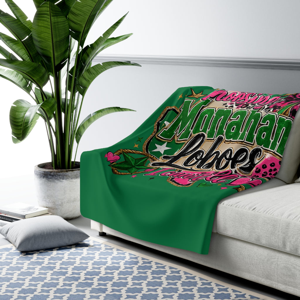 Sherpa Blanket — "Choosing Monahans Loboes I Can’t Tell" Cozy Fleece Throw