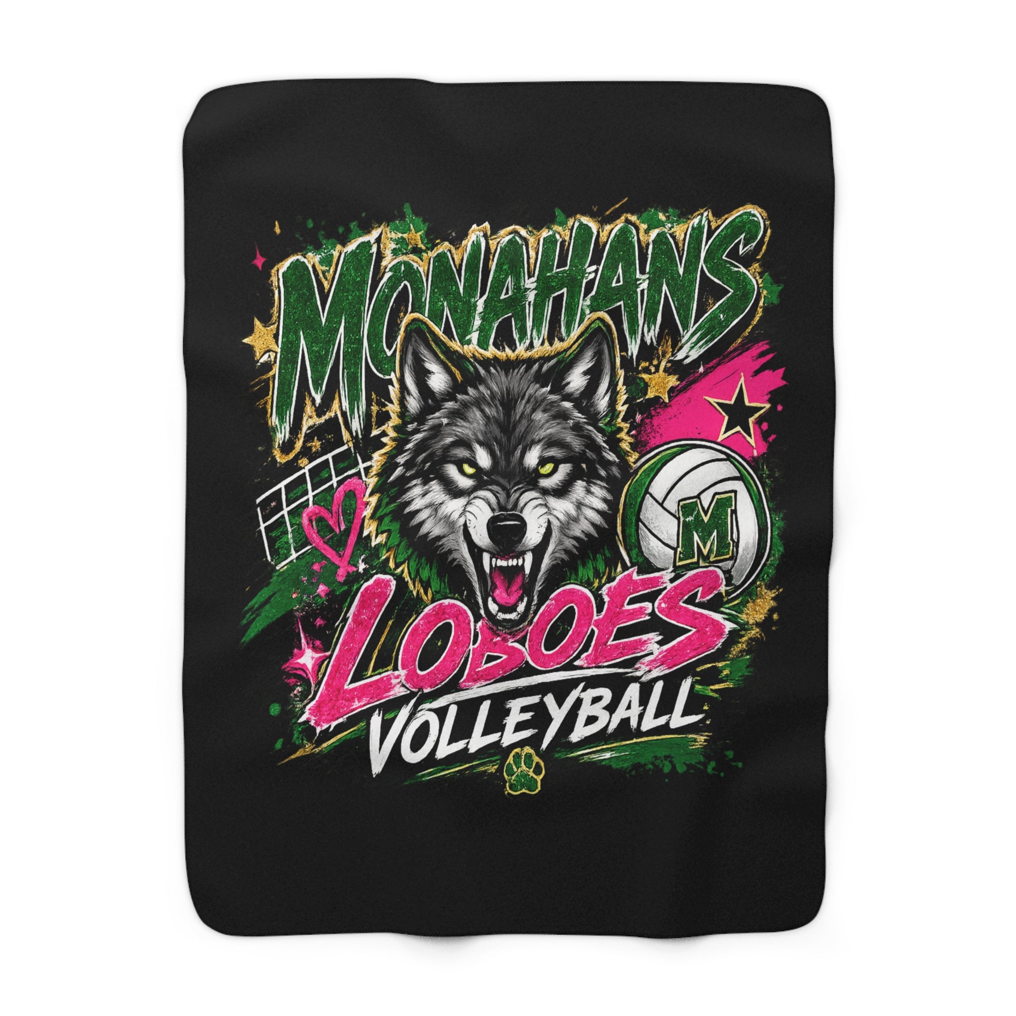 Monahans Lobos Volleyball Sherpa Blanket