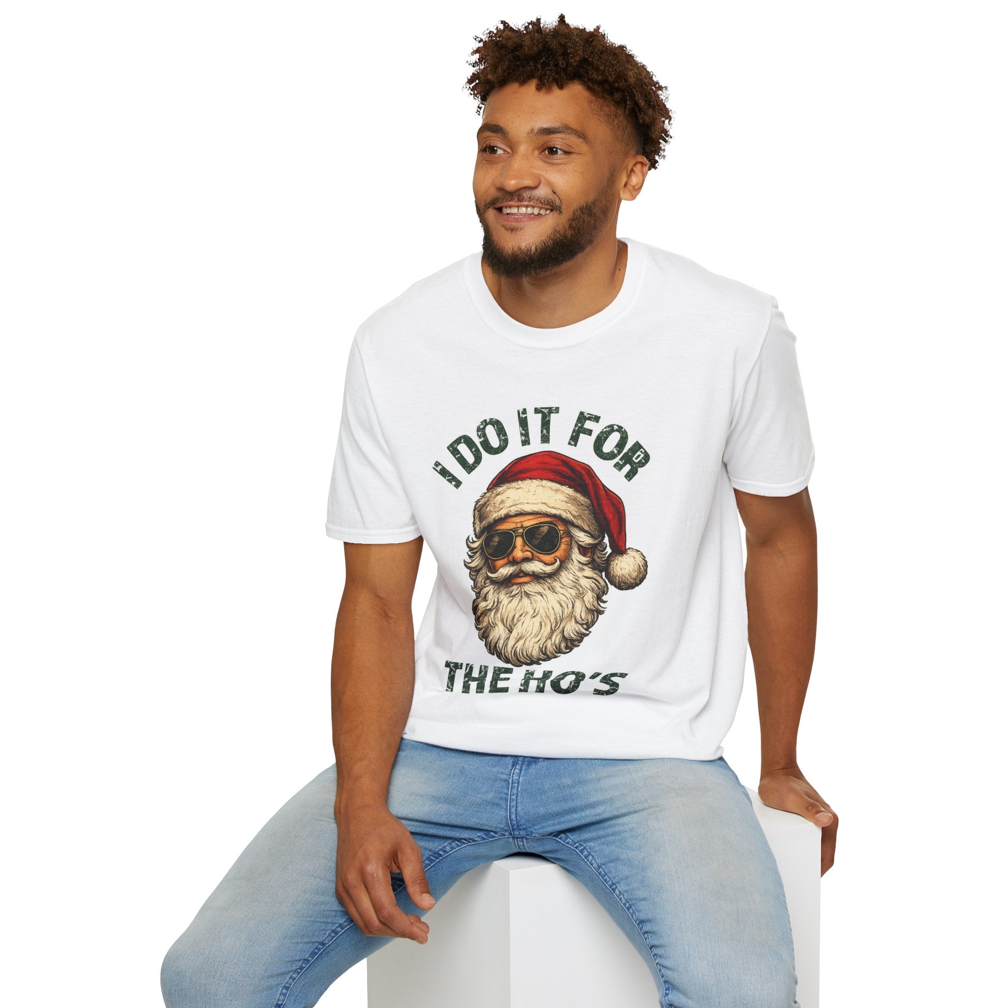 I Do It For The Ho's Santa Face T-Shirt