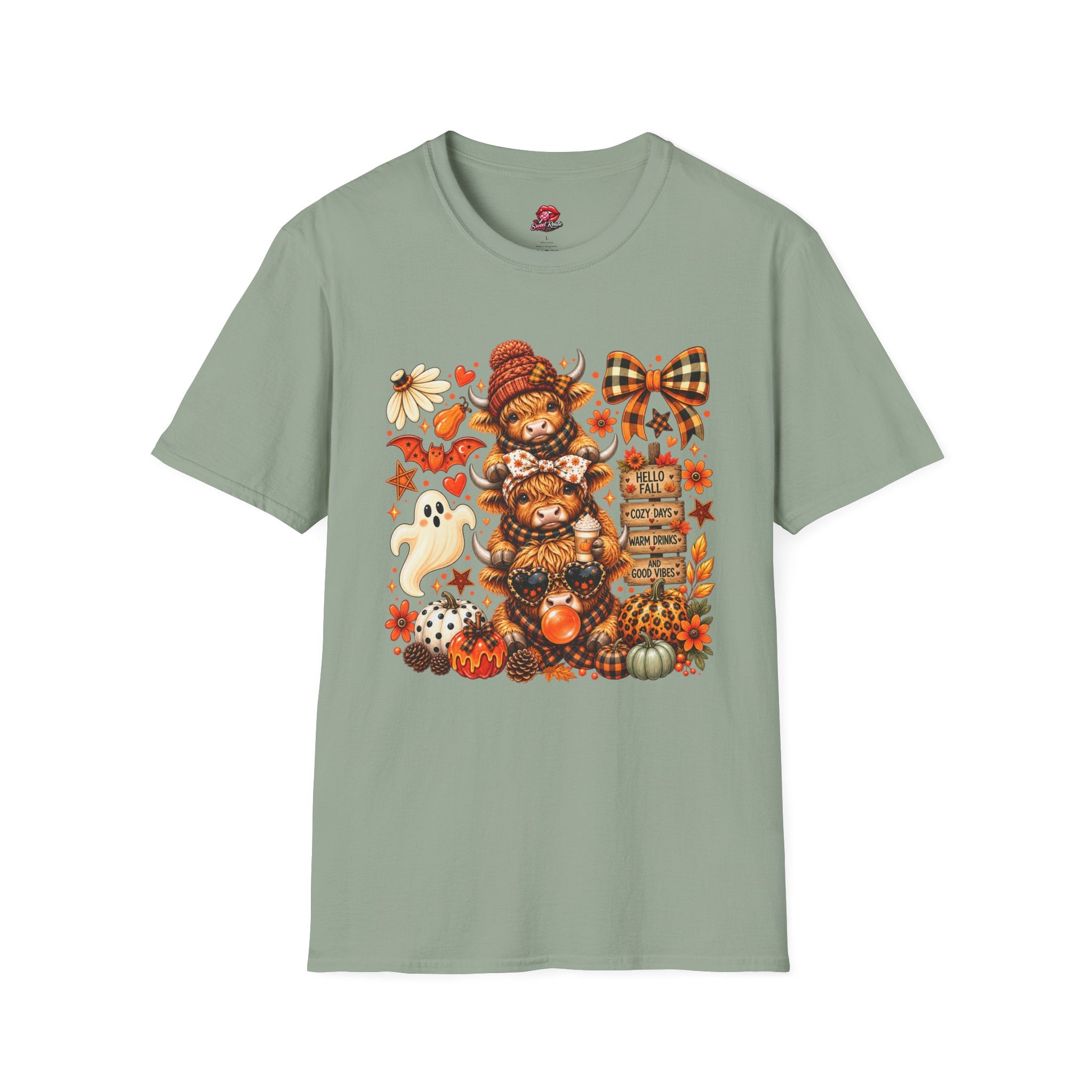 Fall Stacked Highland Cow T-Shirt