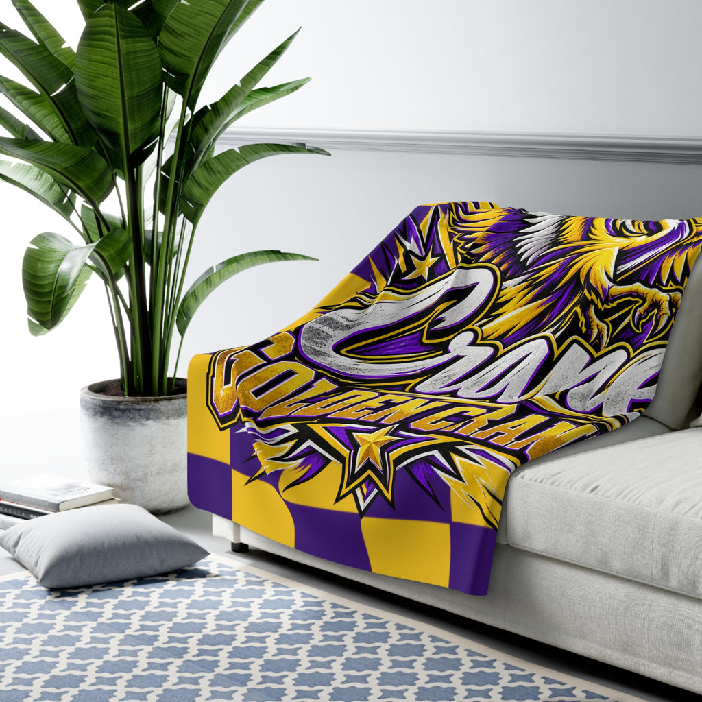 Golden Cranes Sherpa Fleece Blanket