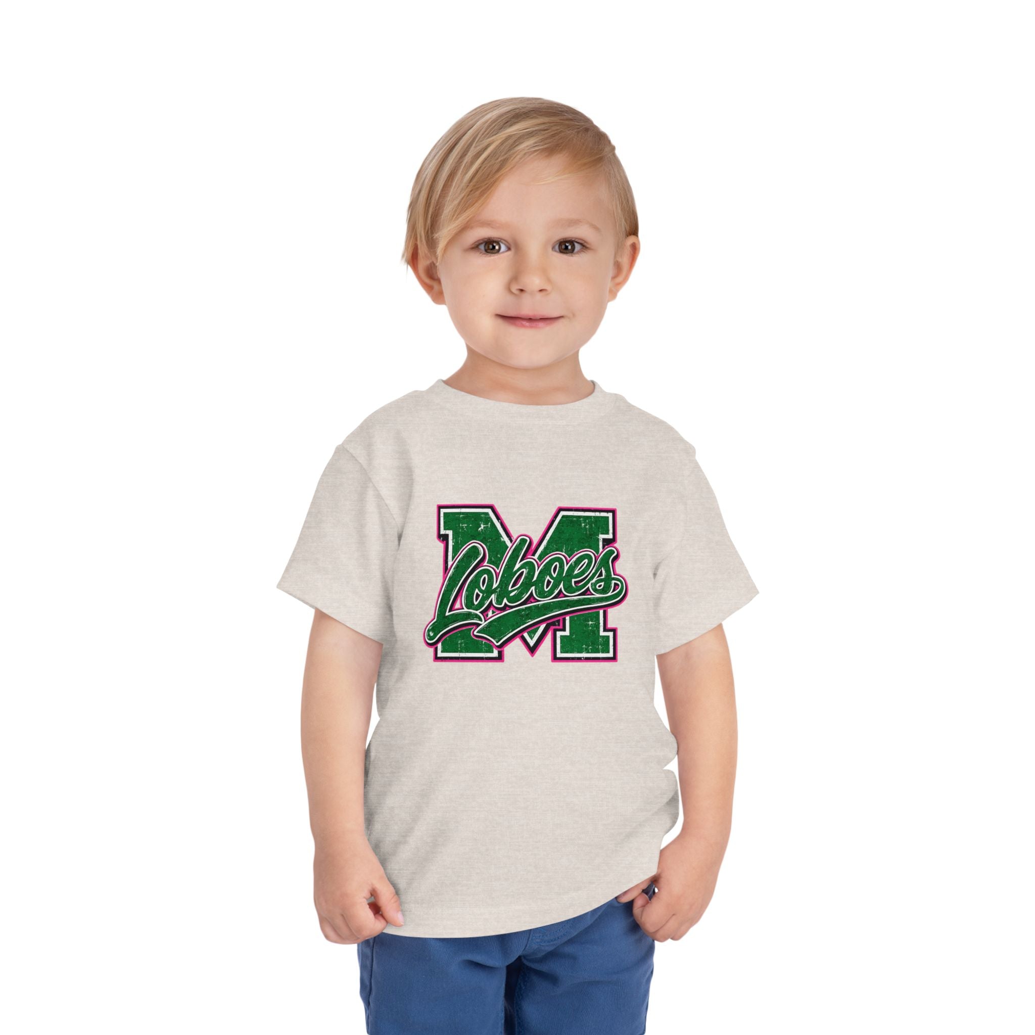 Loboes M Green Script Toddler Tee