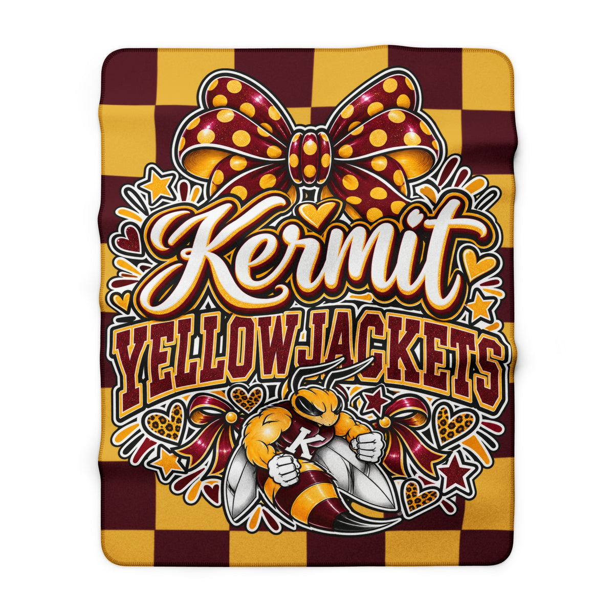 Kermit Yellowjackets Sherpa Fleece Blanket
