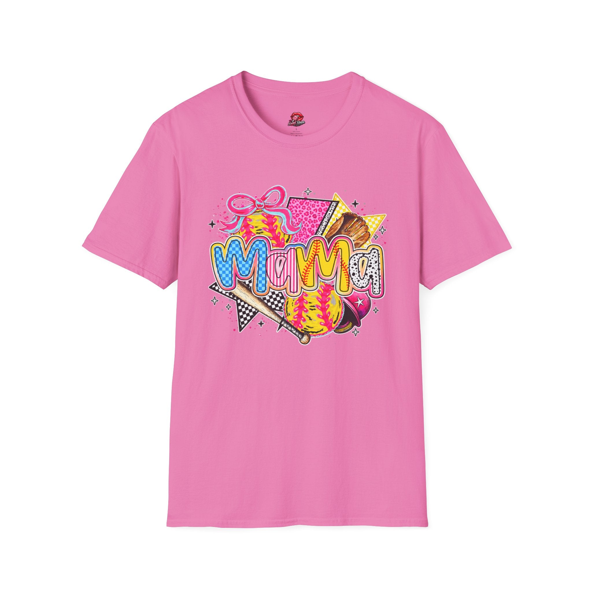Mama Colorblock Softball Graphic T-Shirt
