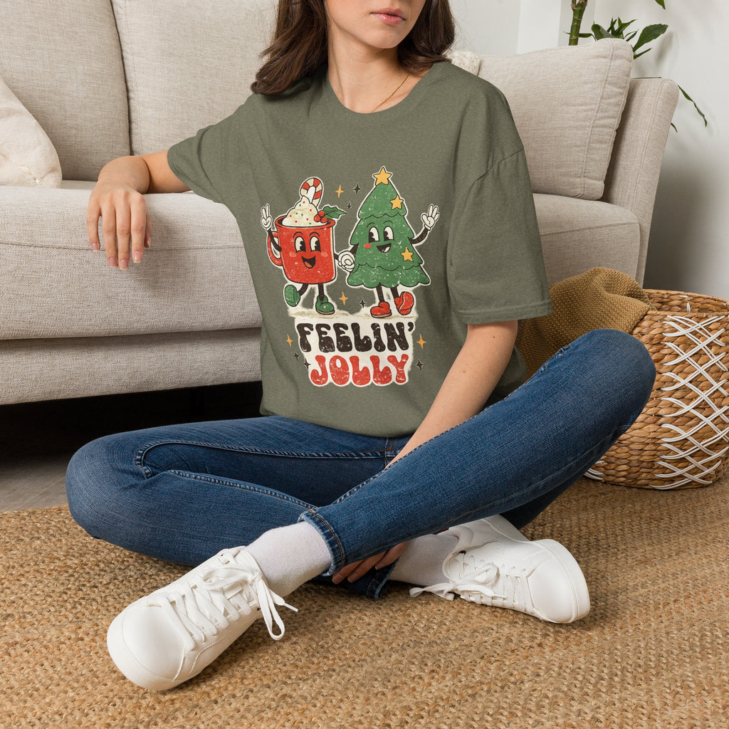 Feelin' Jolly mug and Christmas tree T-Shirt