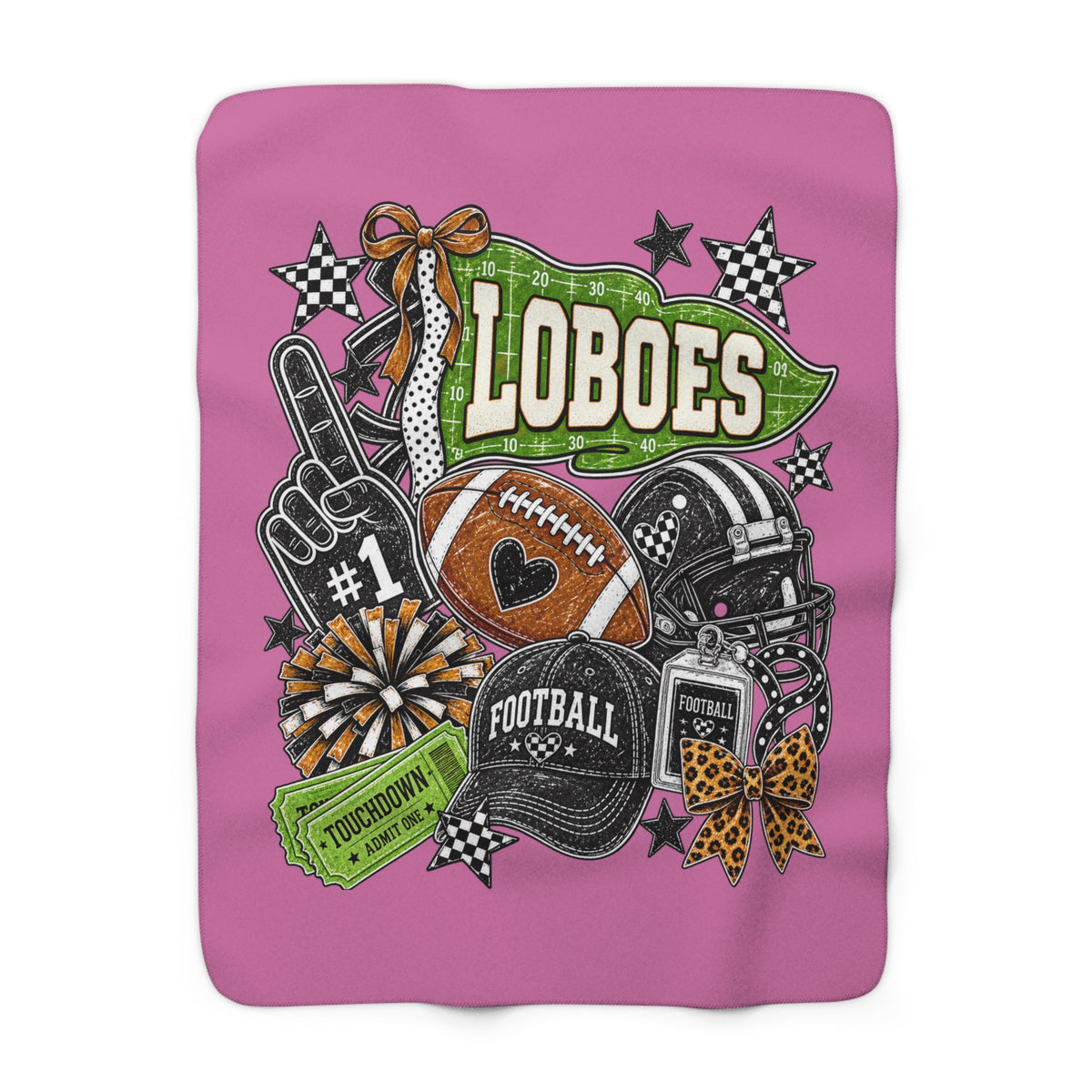 Loboes Football Sherpa Fleece Blanket – Cozy Team Spirit Throw