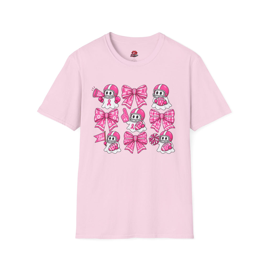 Breast Cancer Awareness Ribbon & Cute Helmet Ghosts T-Shirt