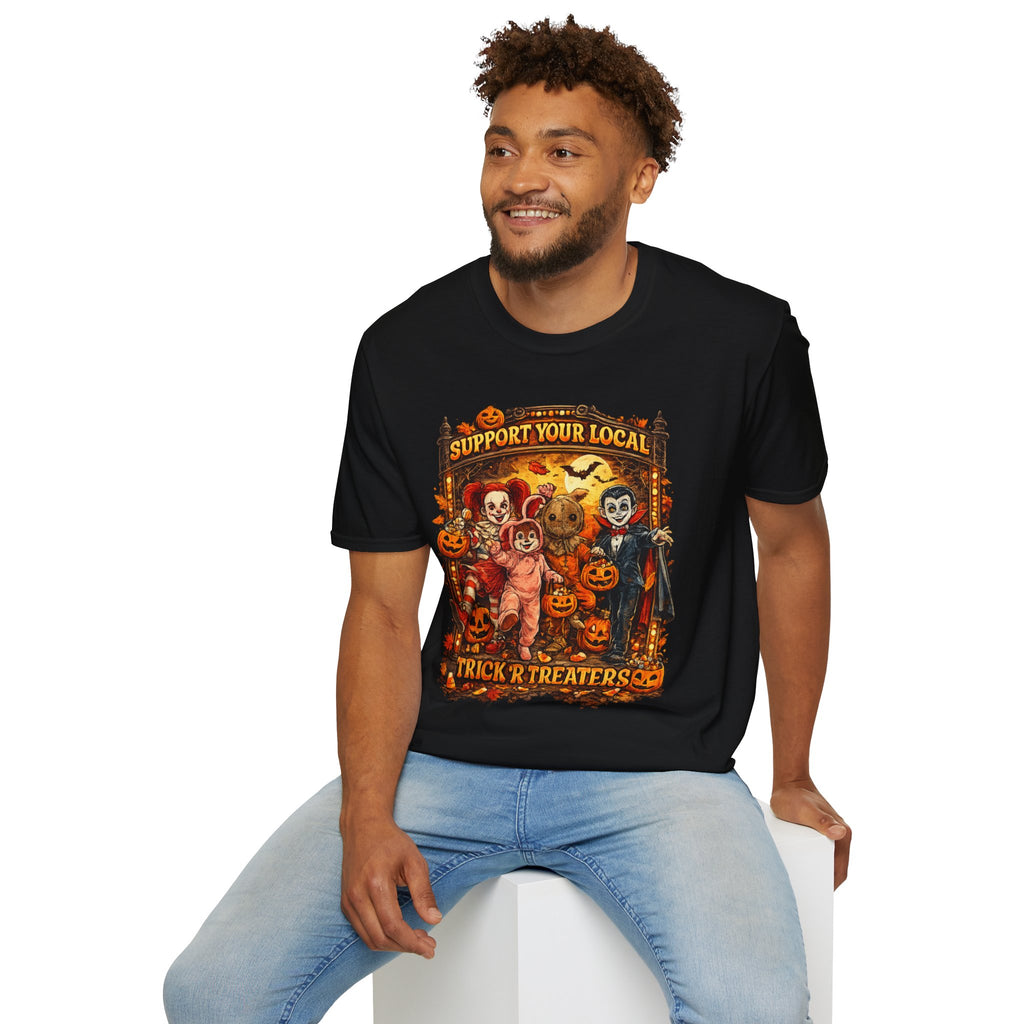 'Support Your Local Trick R Treaters Halloween T-Shirt | Funny Vintage Halloween Graphic Tee | Spooky Fall Unisex Shirt