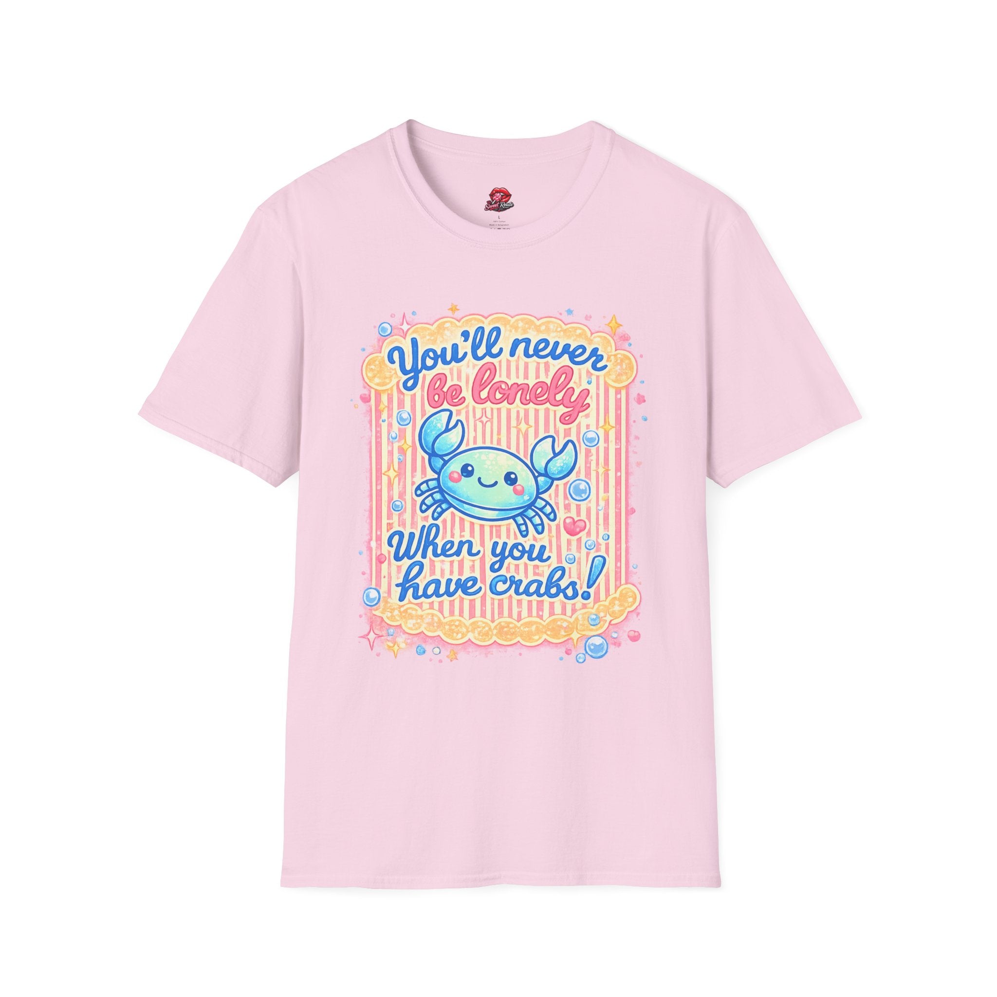 You'll Never Be Lonely Crab T-Shirt — Cute Kawaii Crab Graphic Tee