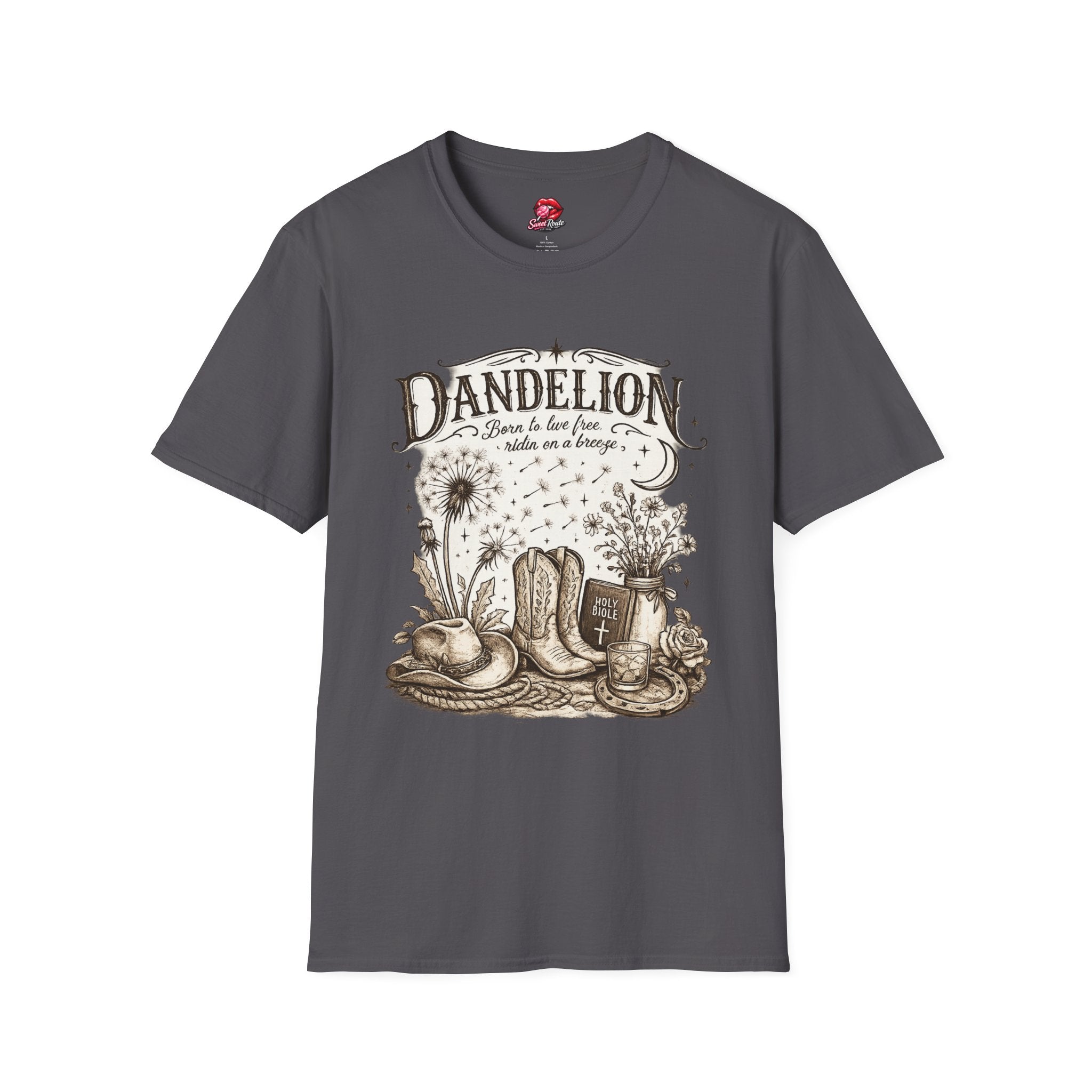 Dandelion floral boots graphic T-Shirt