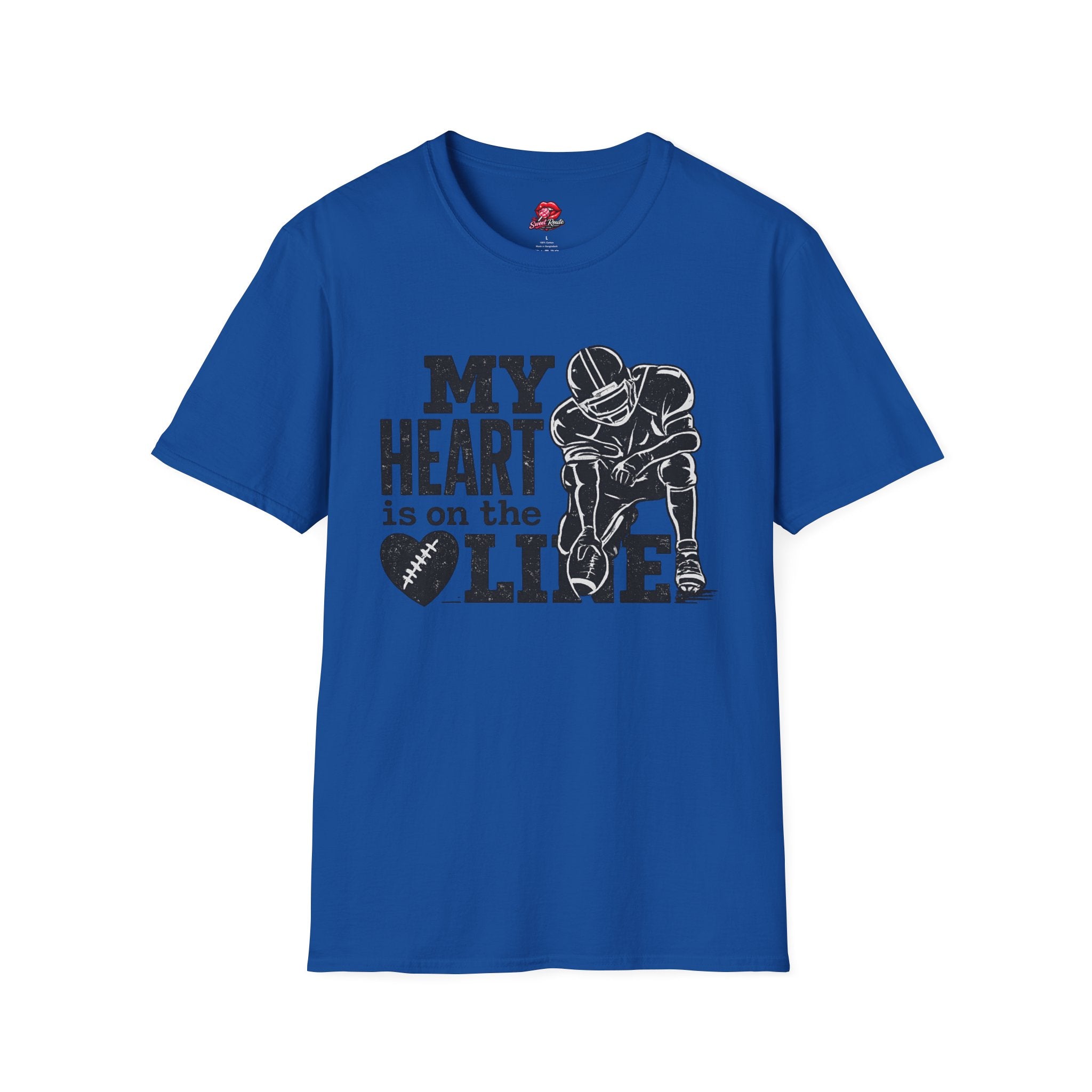 My Heart Is on the Line Football  Tee