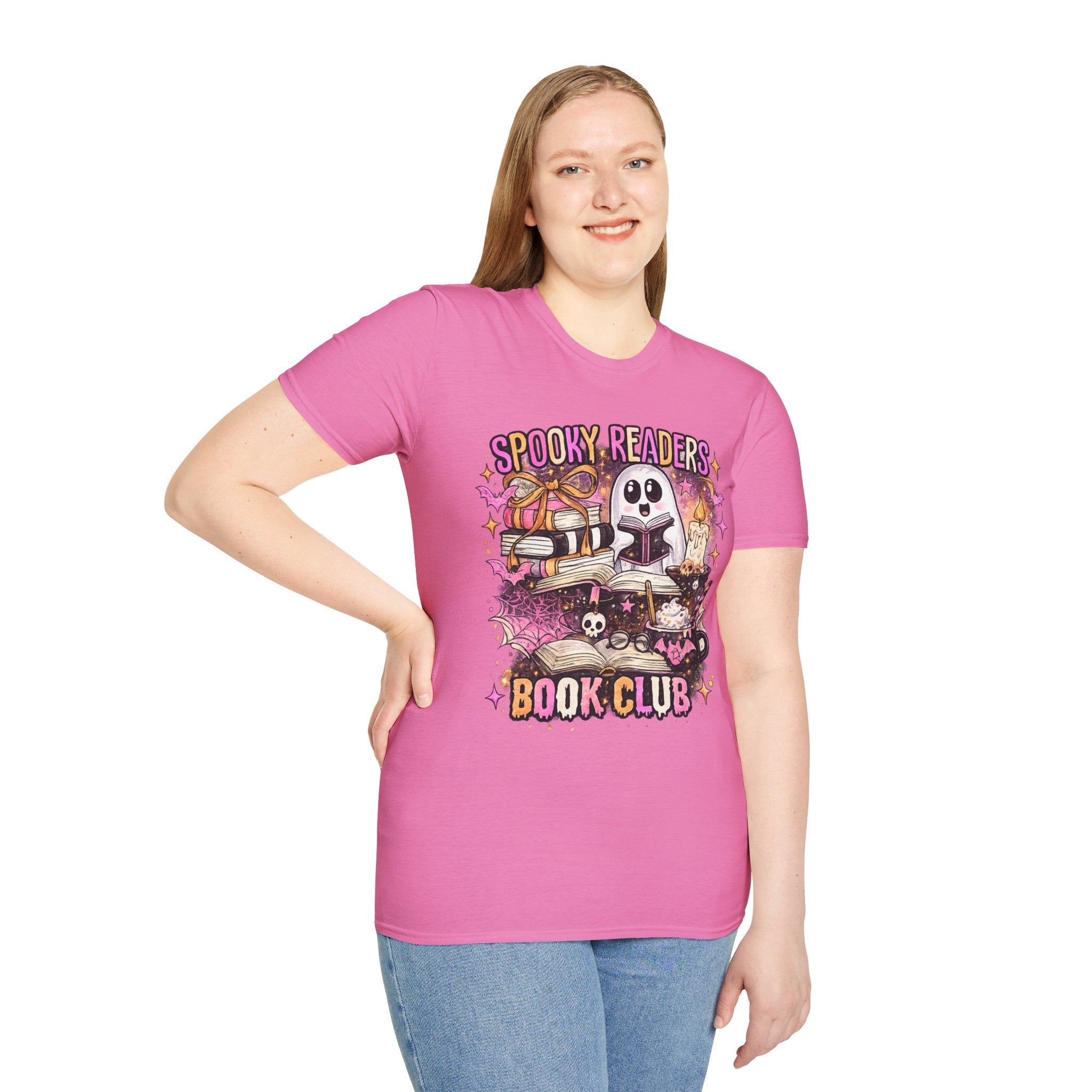 Spooky Readers Book Club Shirt | Cute Ghost Reading T-Shirt | Halloween Book Lover Tee | Retro Fall Book Club Graphic Shirt