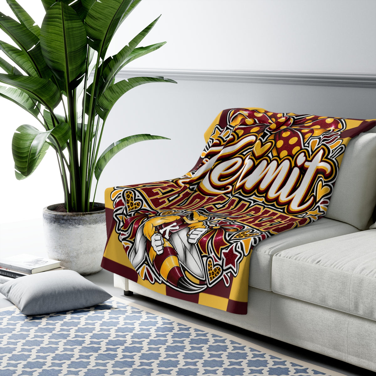 Kermit Yellowjackets Sherpa Fleece Blanket