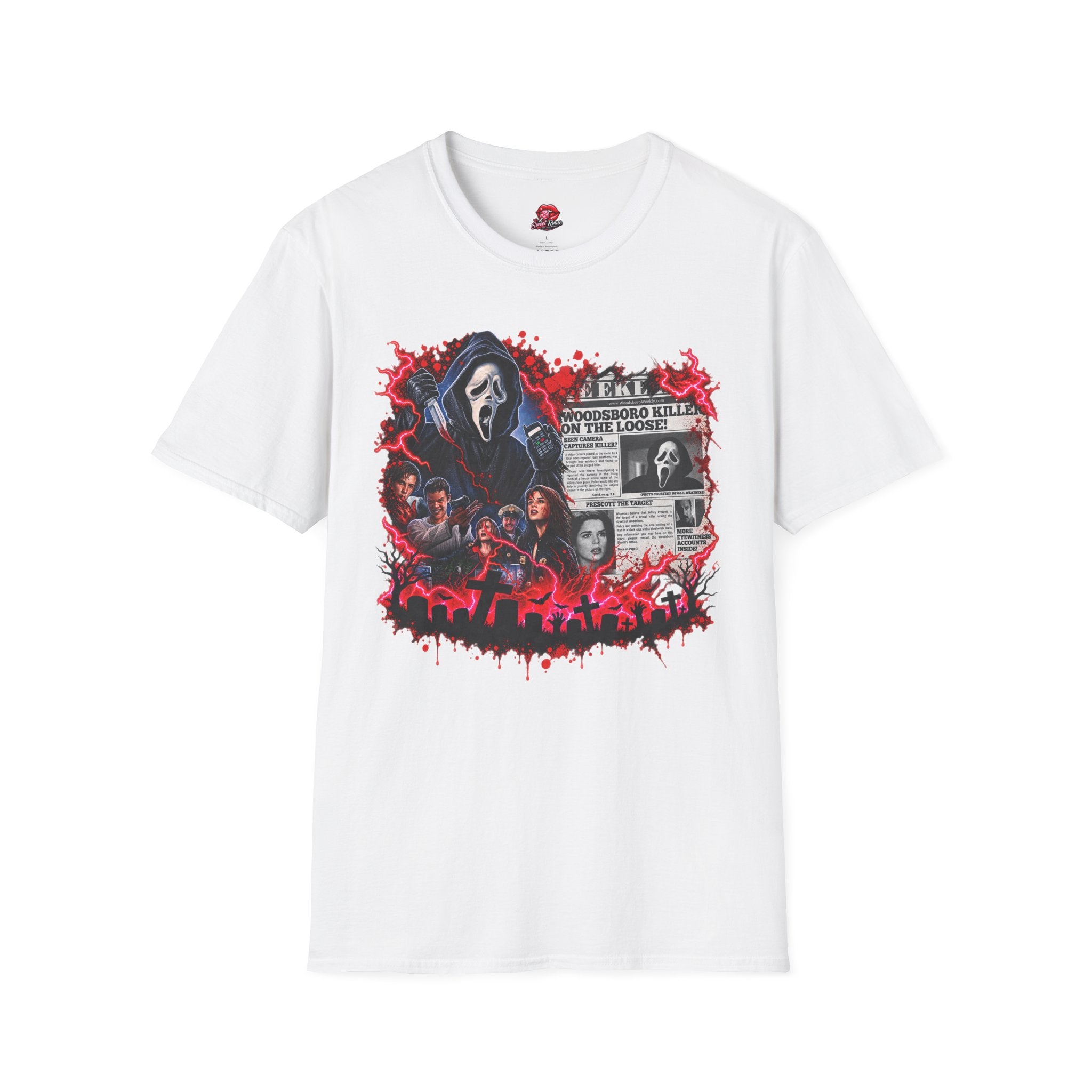 Scream Ghostface Newspaper Horror T-Shirt