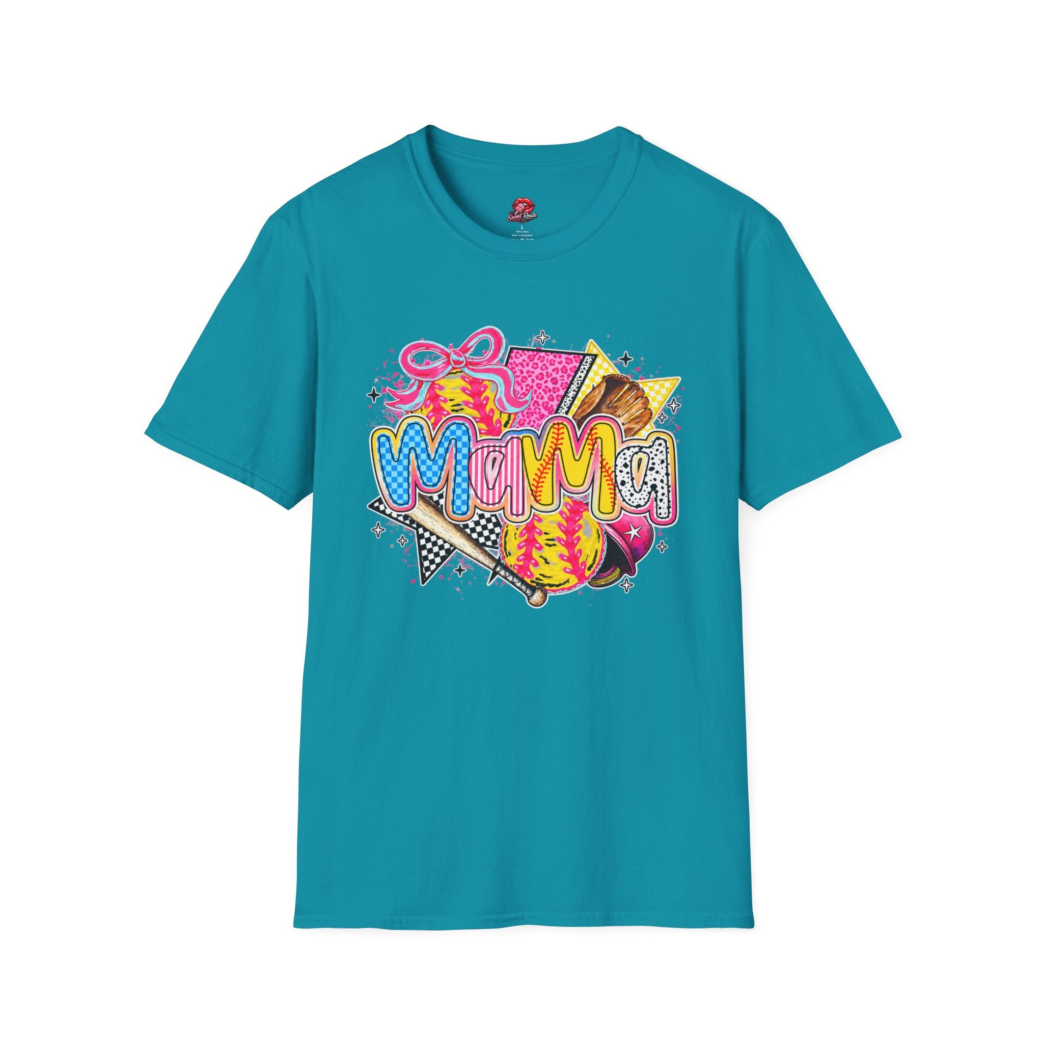 Mama Colorblock Softball Graphic T-Shirt