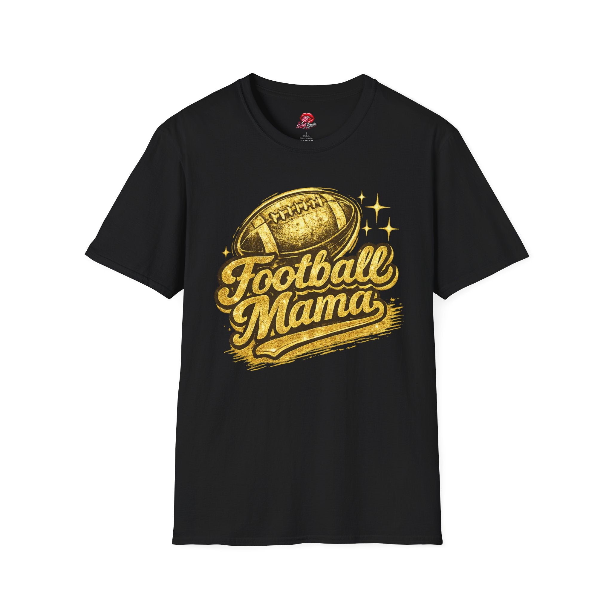 Football Mama T-Shirt — Vintage Gold Football Mom Tee