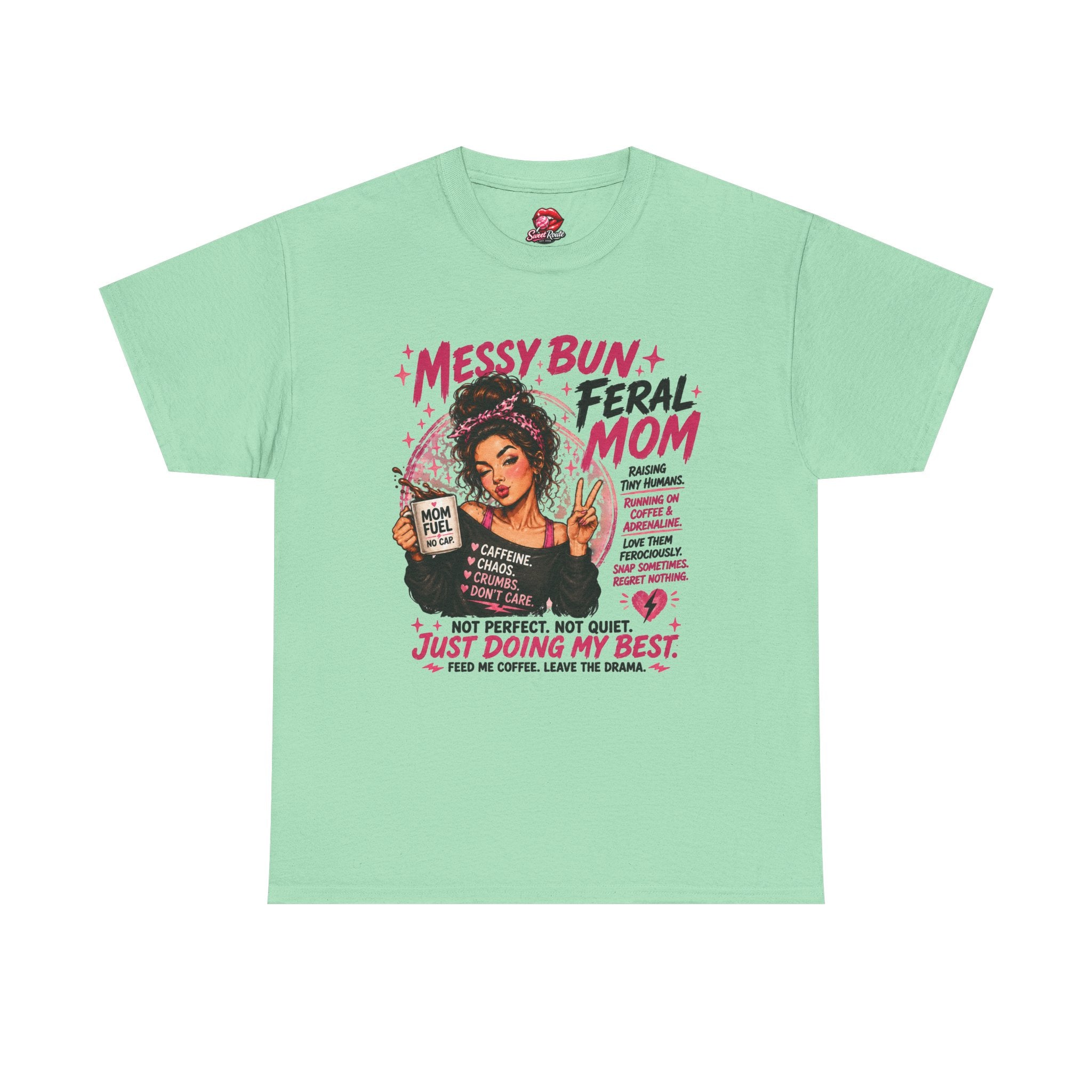 Messy Bun Feral Mom T-Shirt