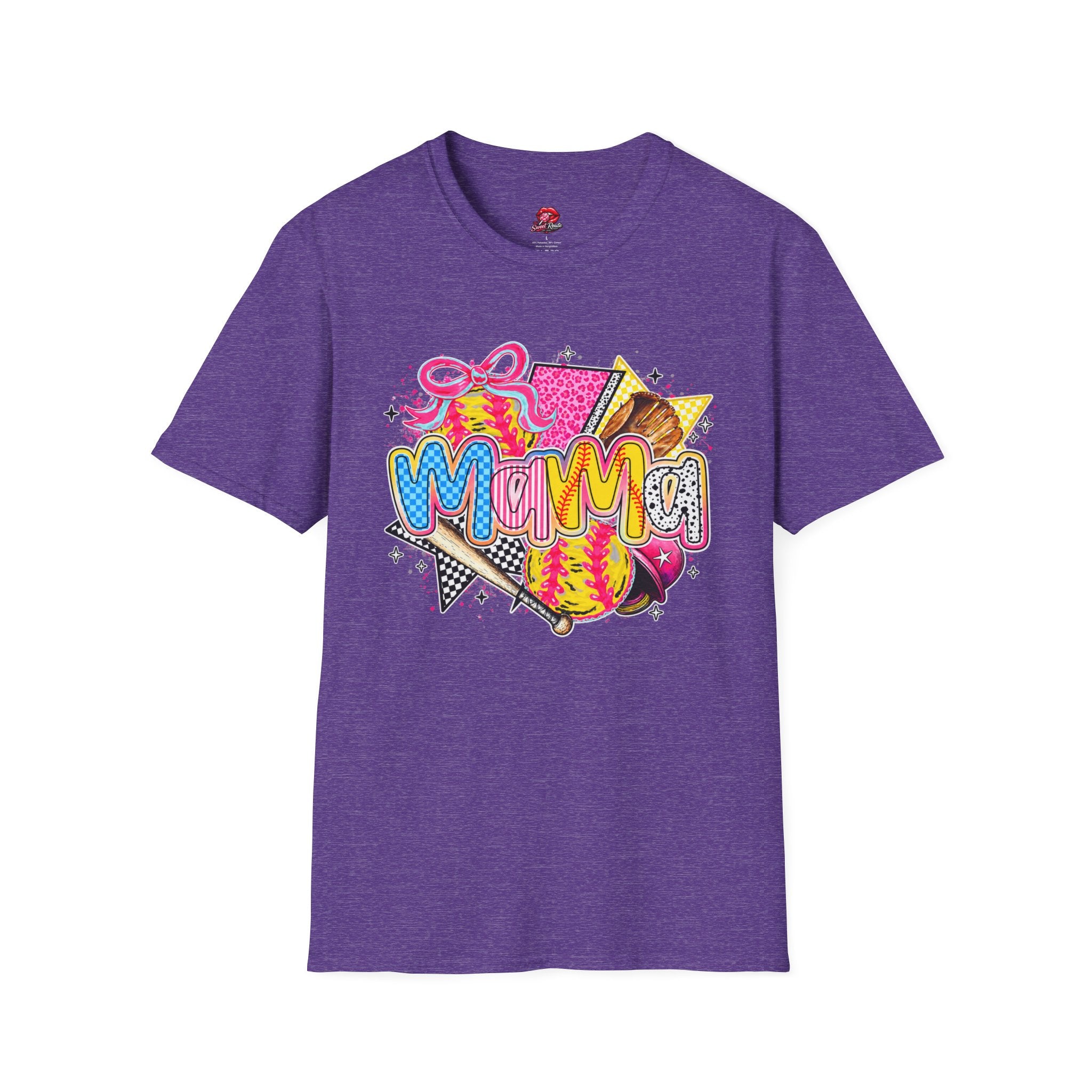 Mama Colorblock Softball Graphic T-Shirt