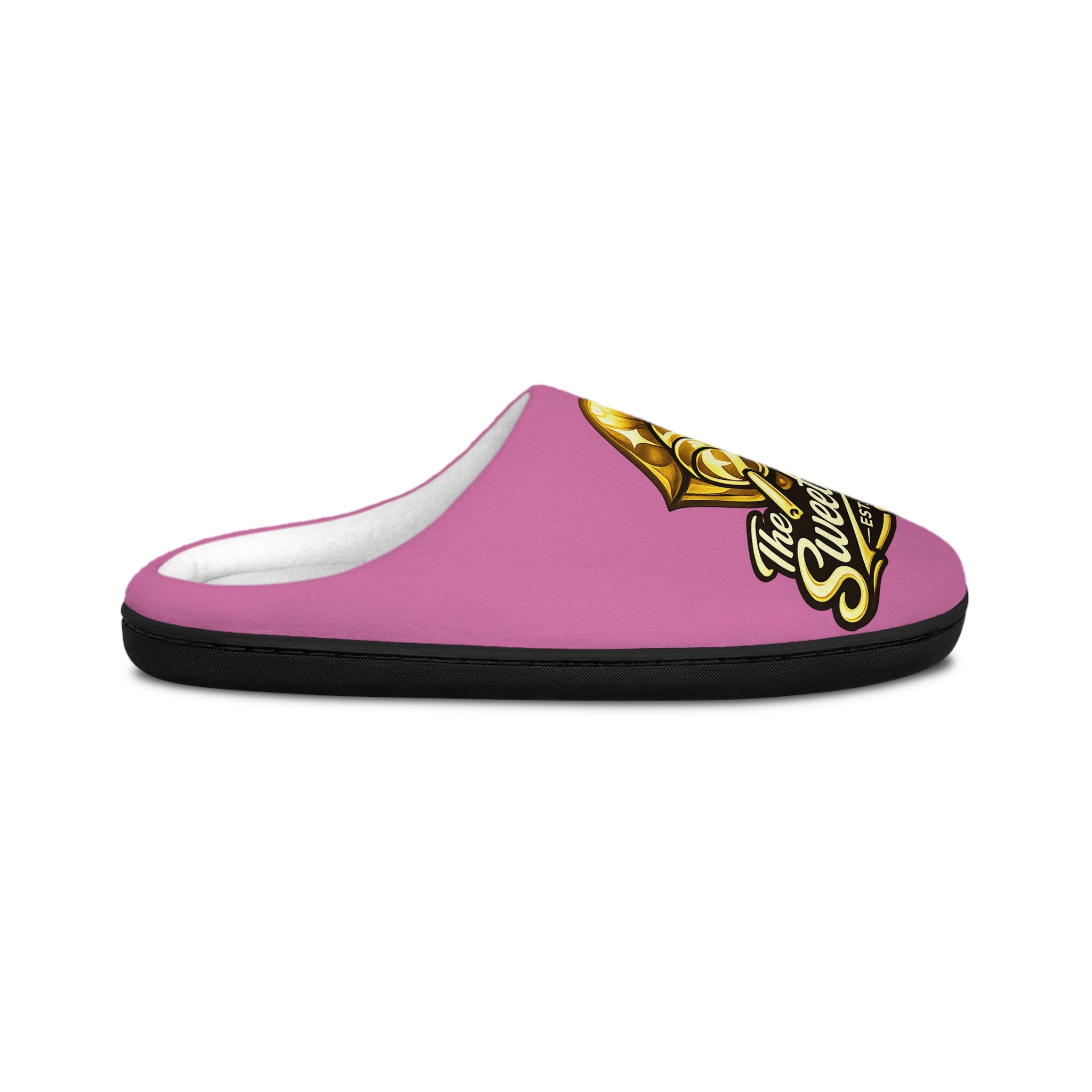 Pink Women's Sweet Route Slippers with Gold Logo