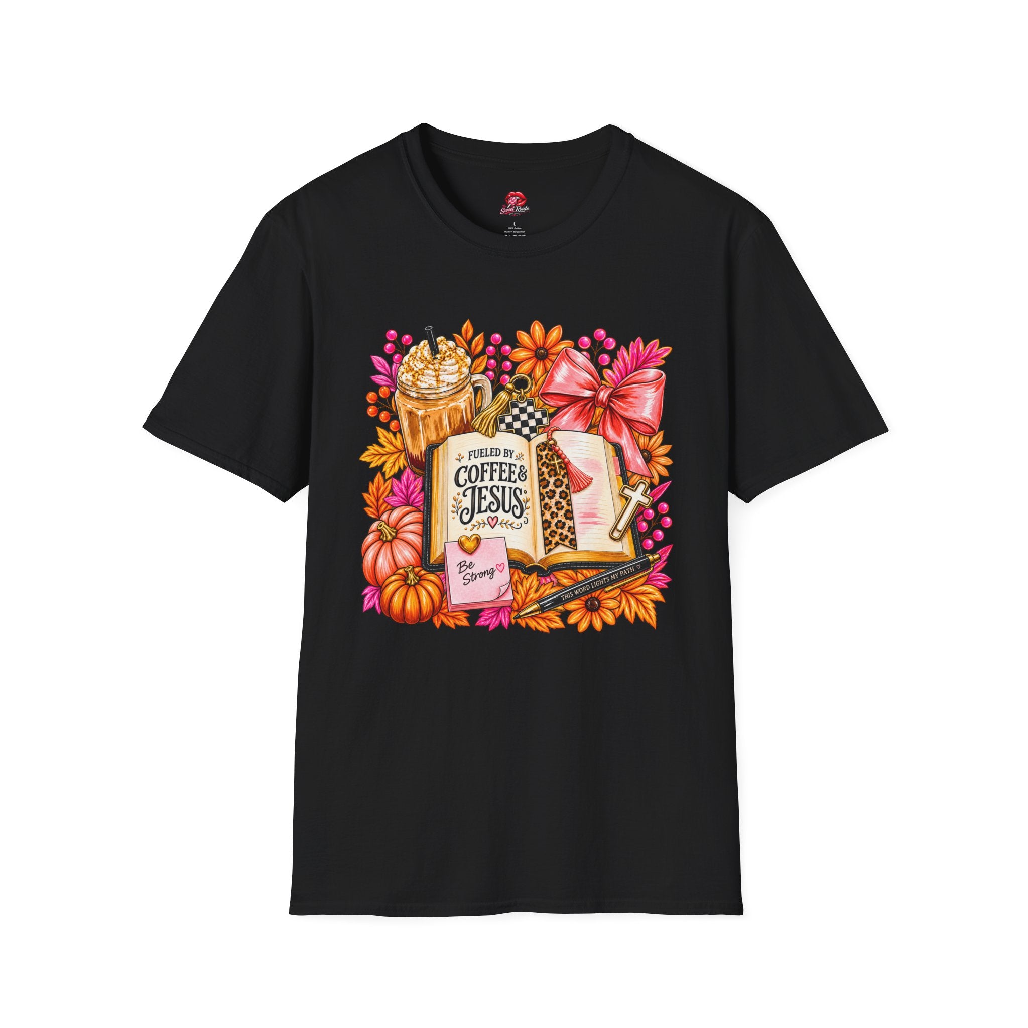Fueled by Coffee & Jesus Autumn Floral Tee
