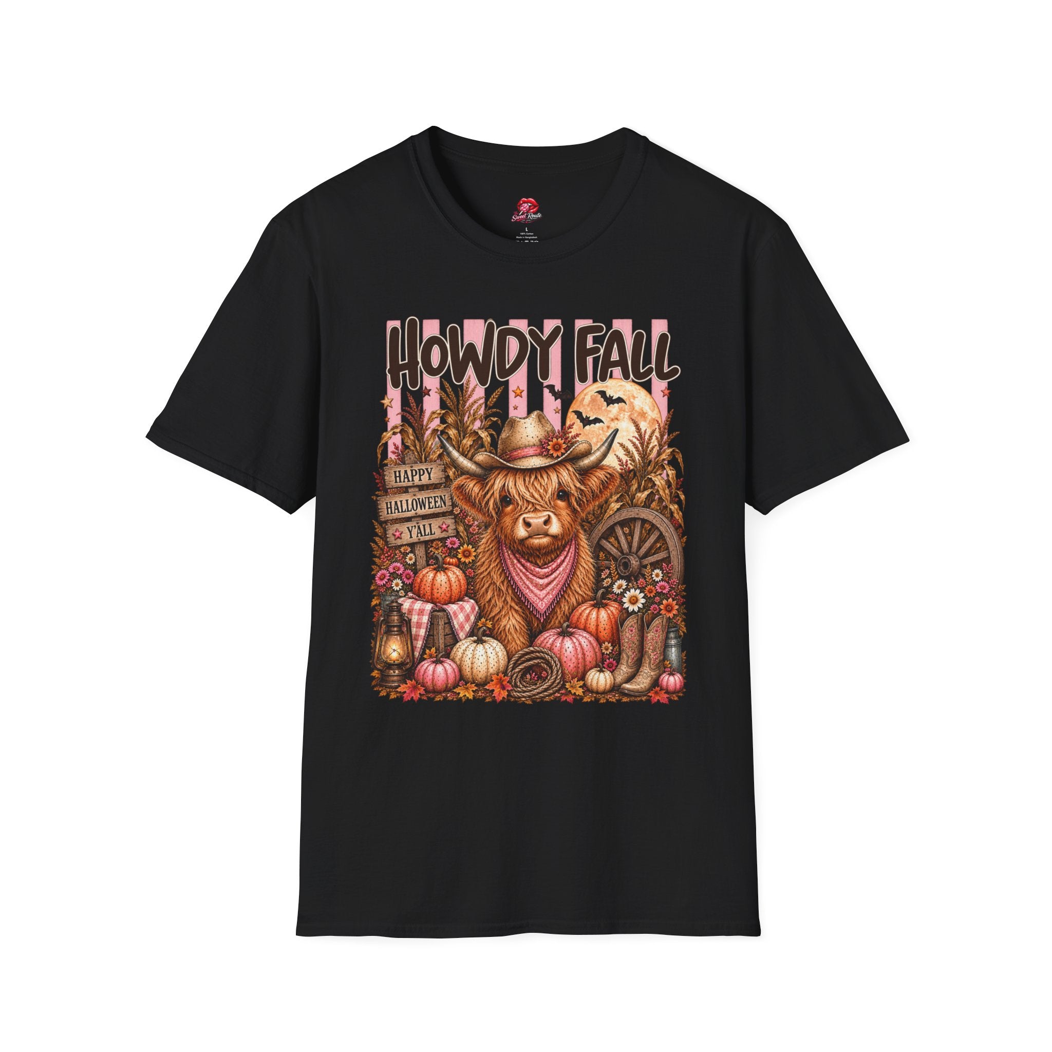 Cute Country Halloween Pumpkin Cowgirl Tee