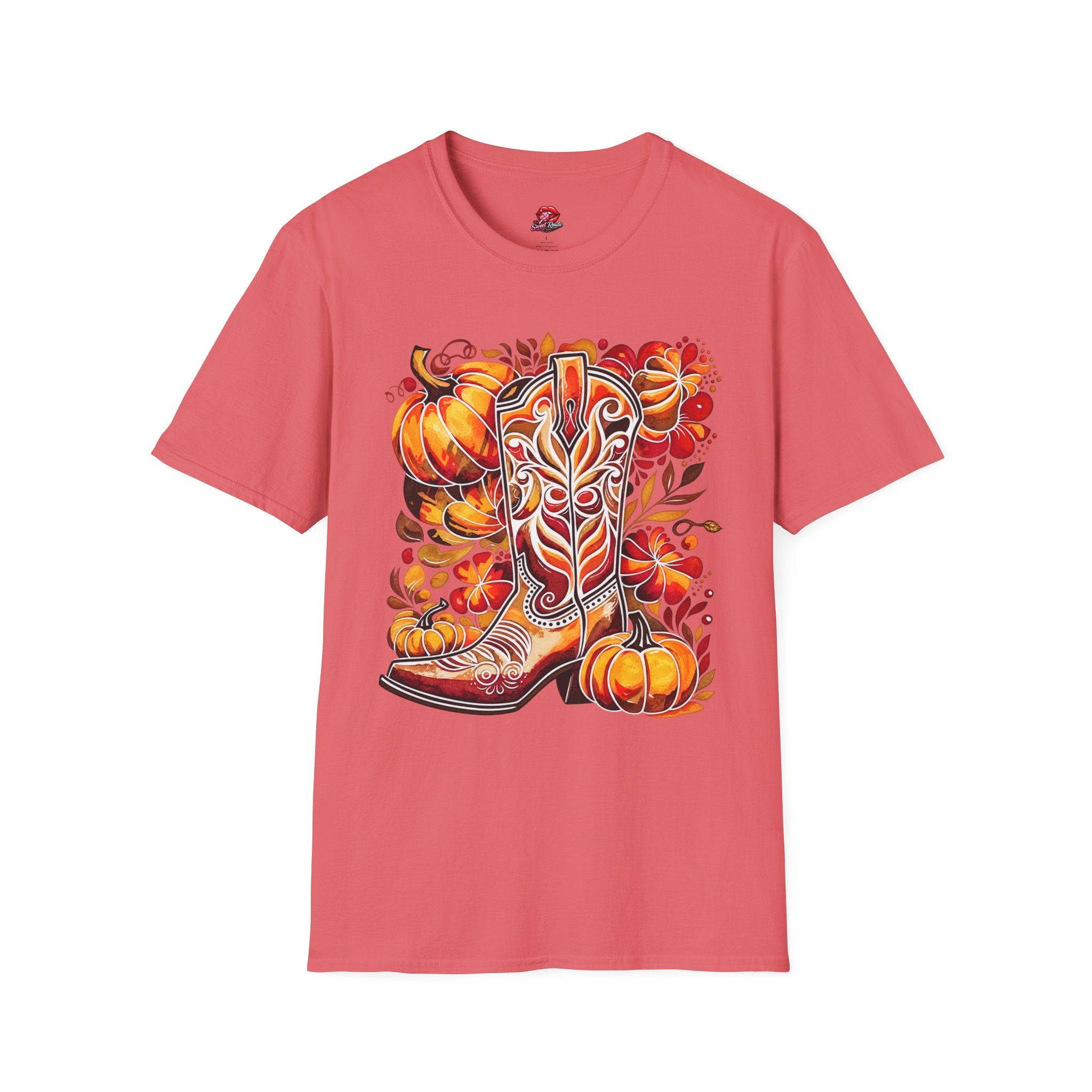Autumn Cowgirl Boots Pumpkin T-Shirt