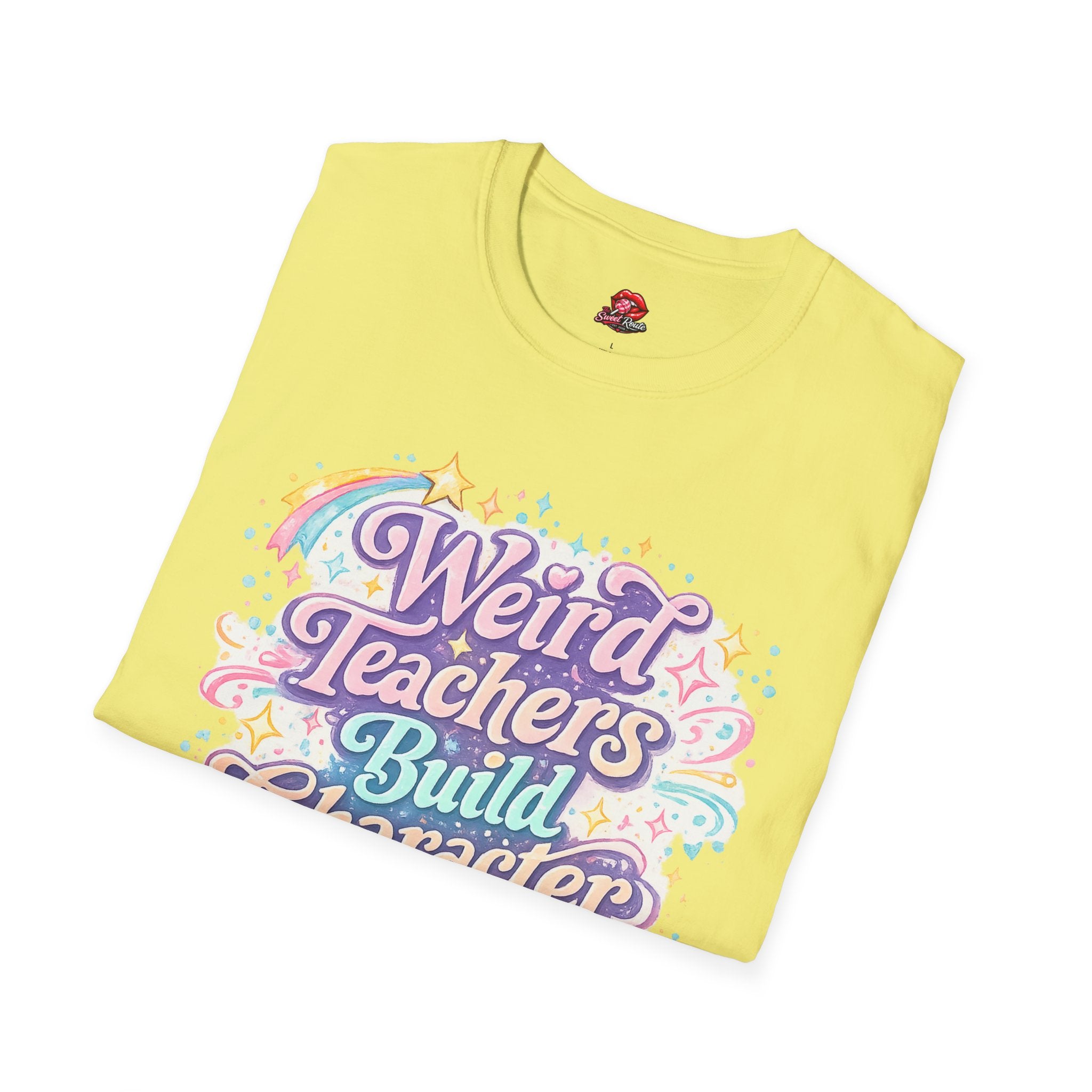 Weird Teachers Build Character T-Shirt | Funny Teacher Graphic Tee | Cute Retro Educator Shirt