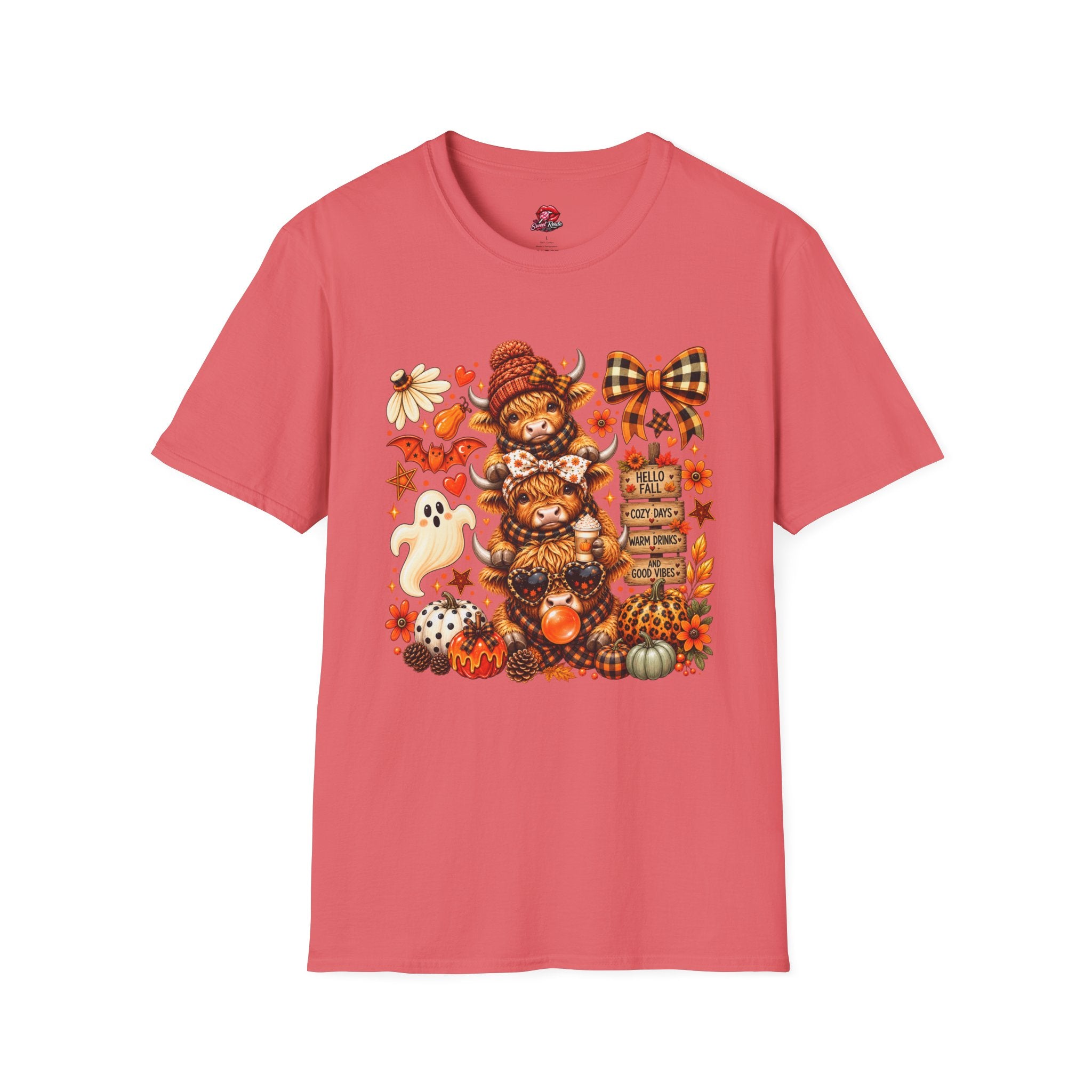 Fall Stacked Highland Cow T-Shirt