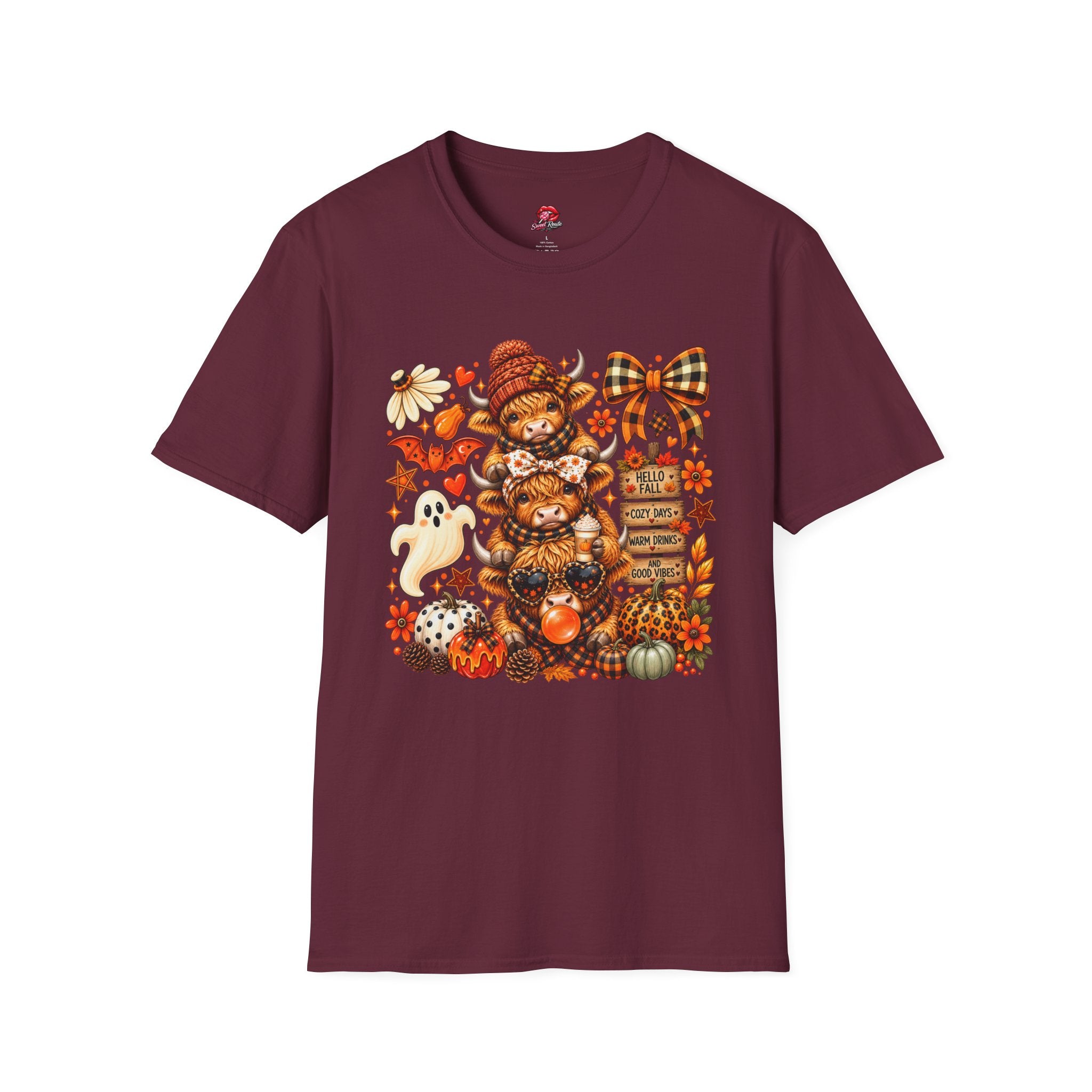 Fall Stacked Highland Cow T-Shirt
