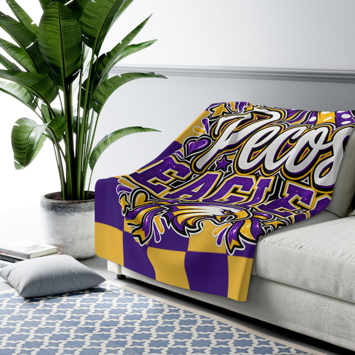 Pecos Eagles Sherpa Fleece Blanket