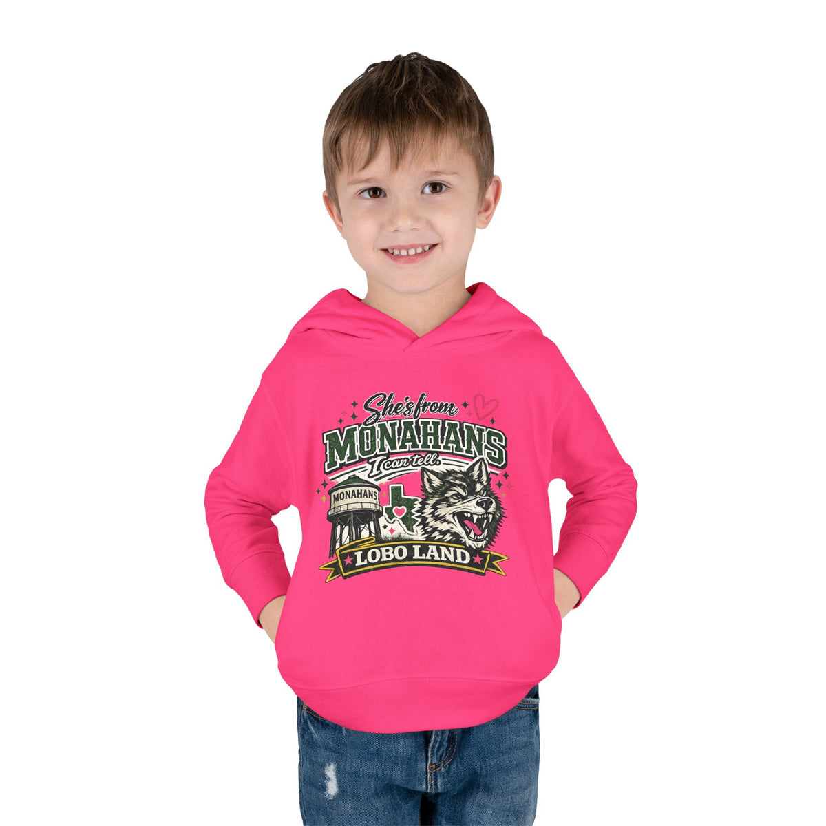Vintage Worn Toddler Hoodie  Monahans Lobo Land