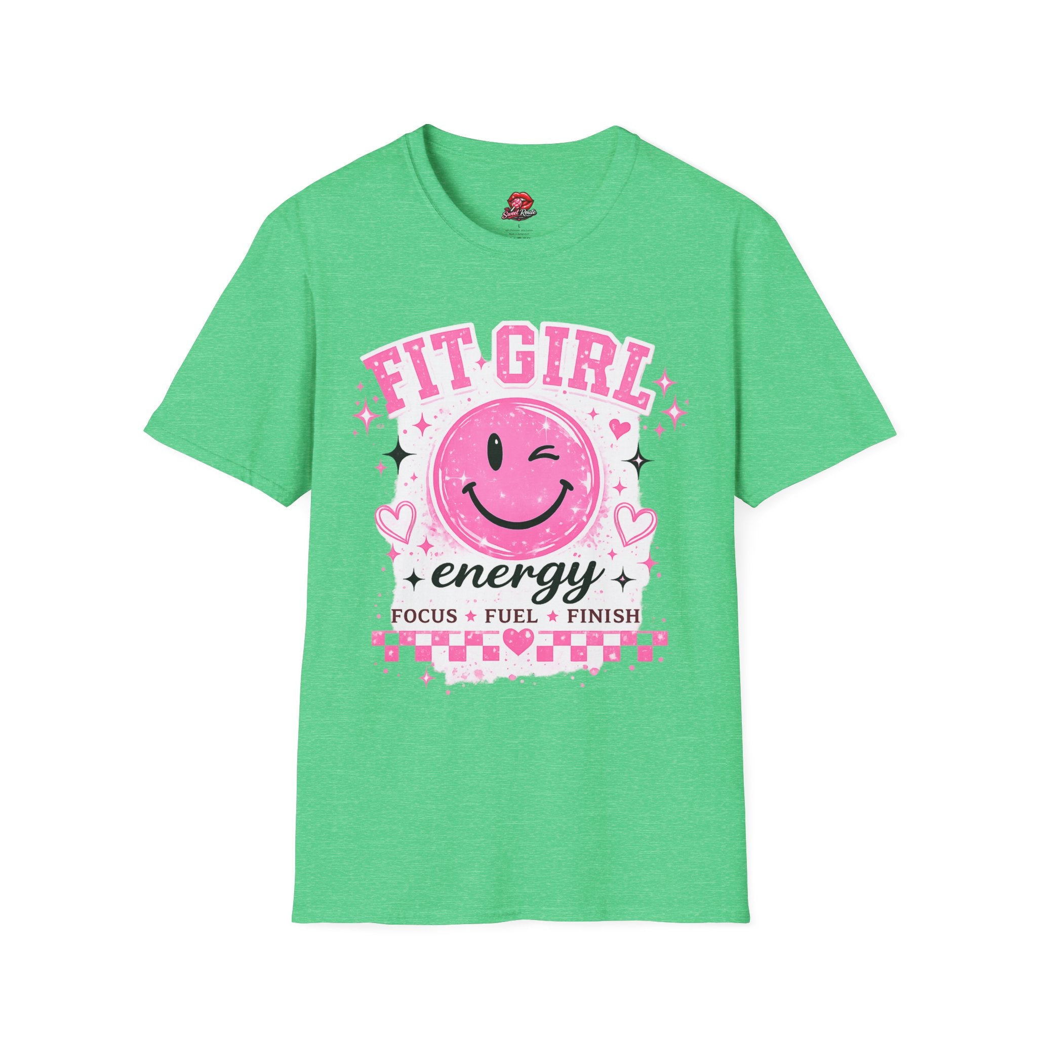 Fit Girl Pink Smiley Fitness Tee