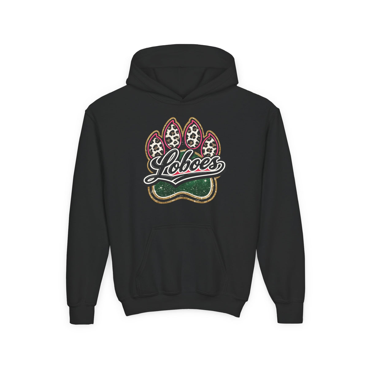 Youth Hoodie with 'Loboes' Paw