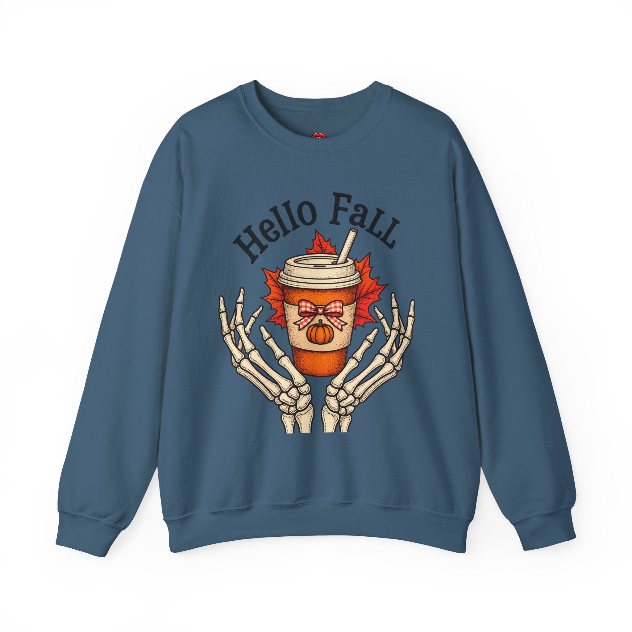 Fall Coffee Skeleton Hands Cozy Autumn Pullover