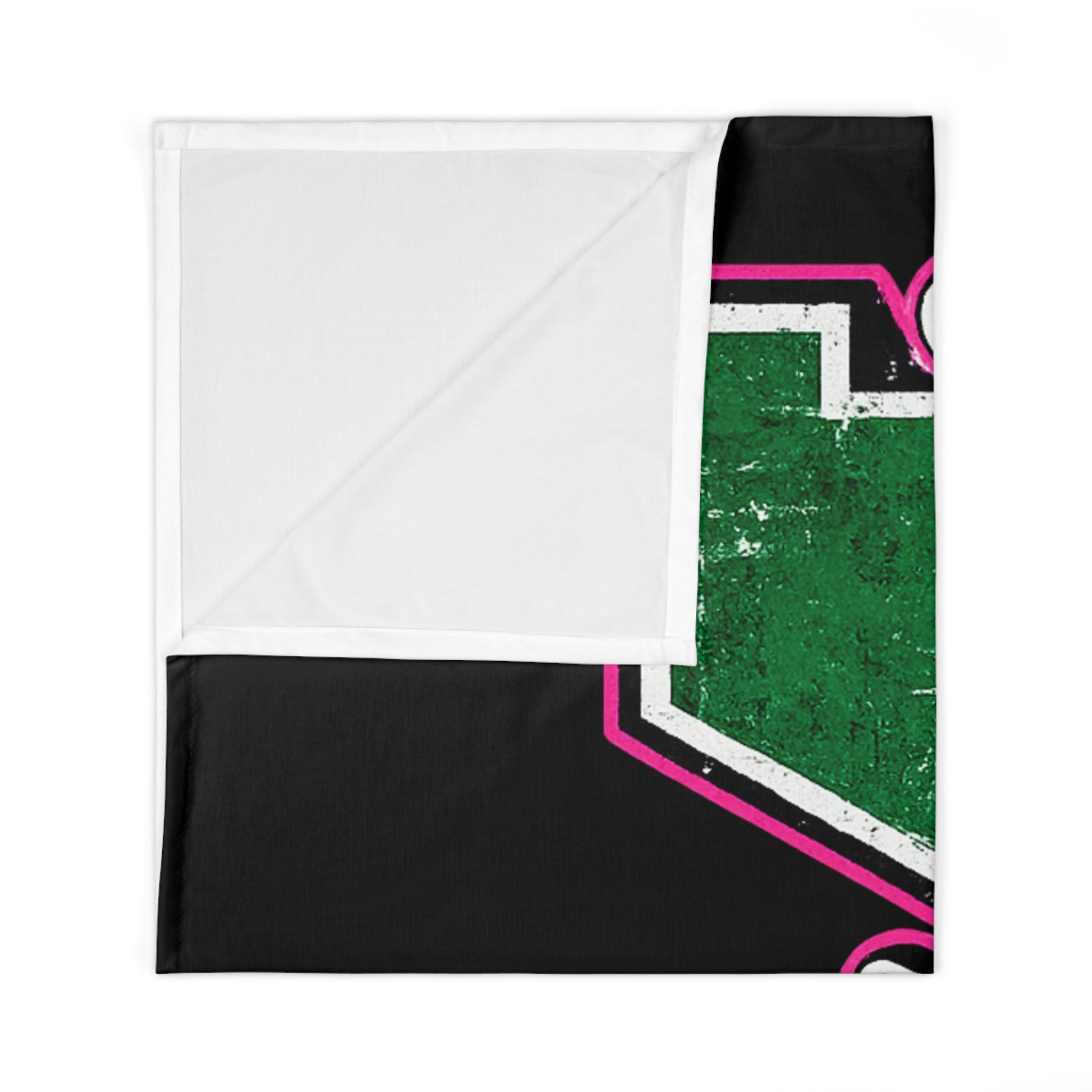 Loboes Green Letter 'M' Swaddle Blanket