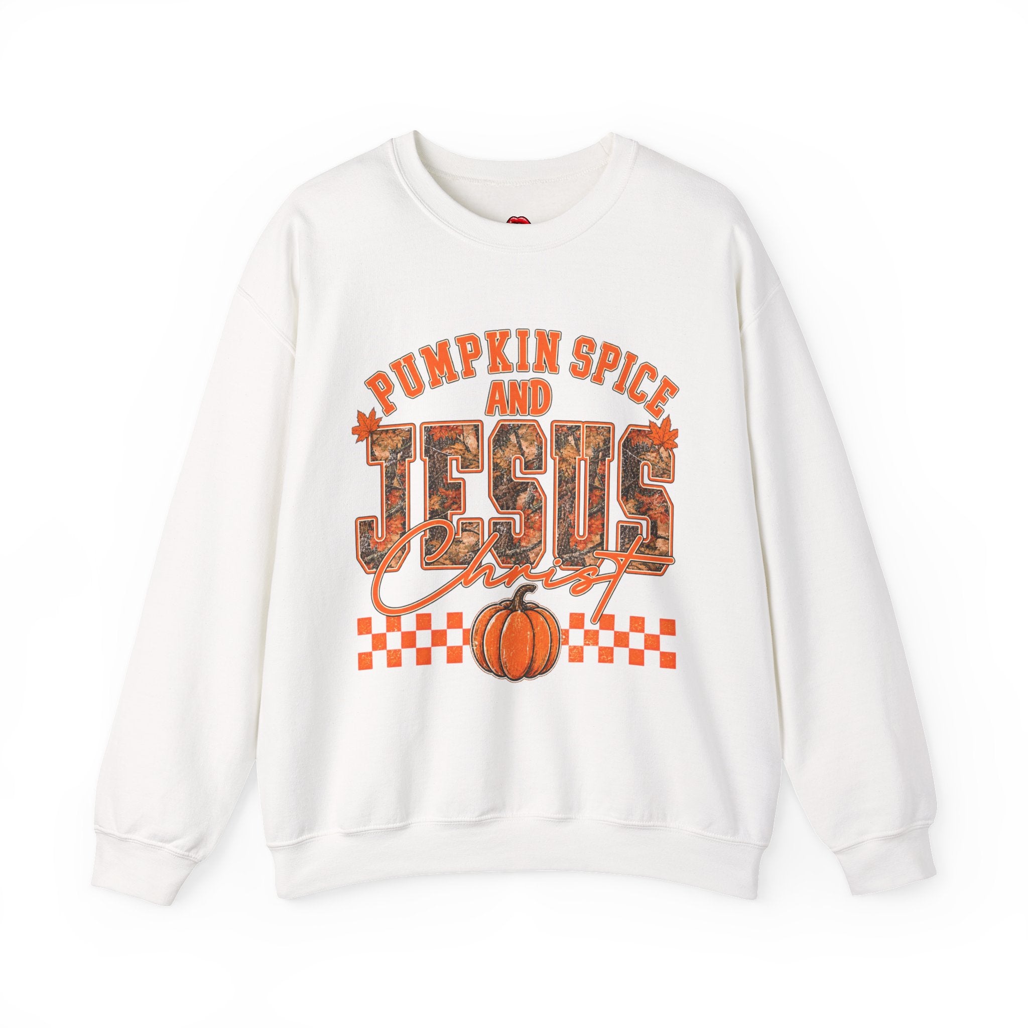 Pumpkin Spice and Jesus Crewneck Sweatshirt — Fall Christian Graphic Pullover